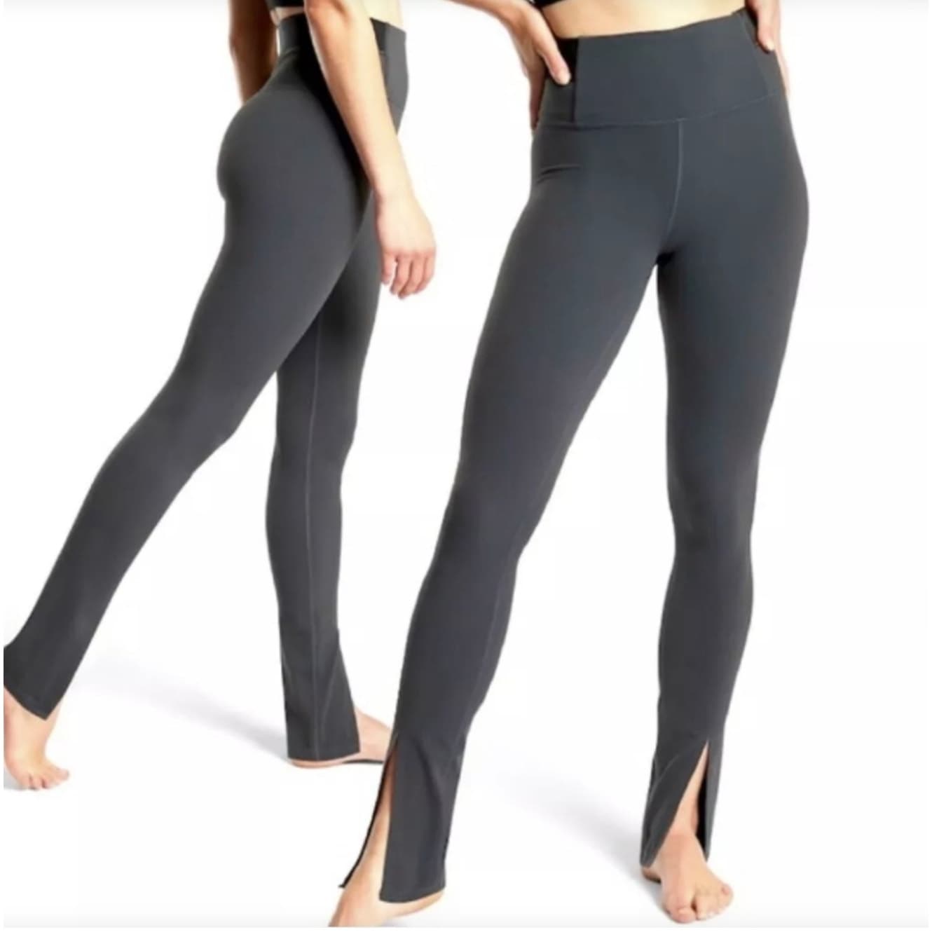 Athelta Aura Split Pant in Powervita - Gray - Small - Style # 487627 - Thumbnail 2