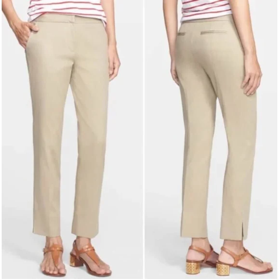 Tory Burch Tessa Khaki Cotton Blend Stretch Ankle Pants - Size 2 - Thumbnail 2