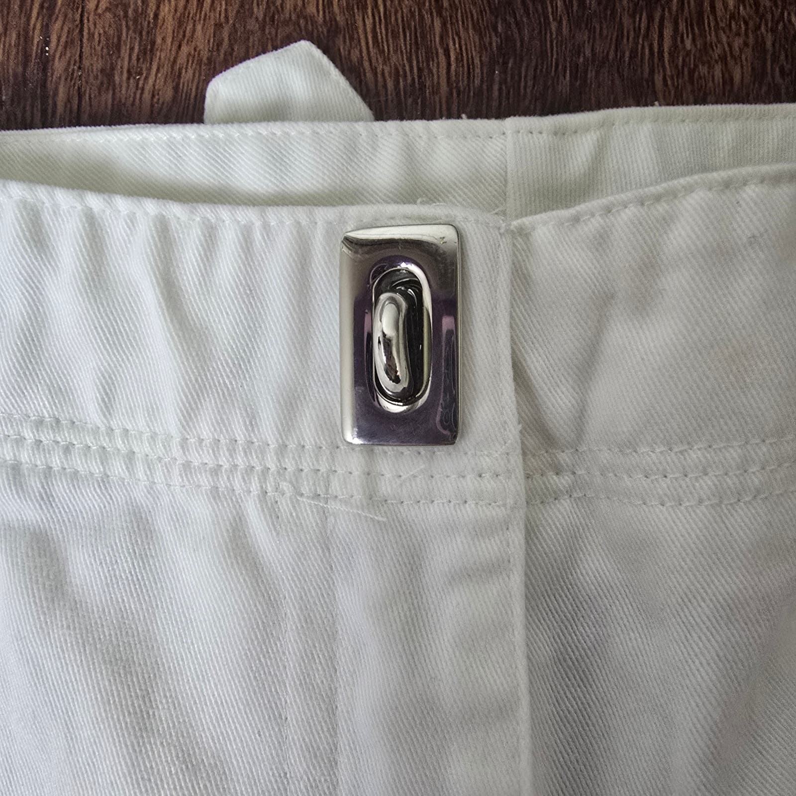 Lauren Ralph Lauren White/Cream Straight Leg Chino Pants Turn Lock Waist Closure - Thumbnail 3