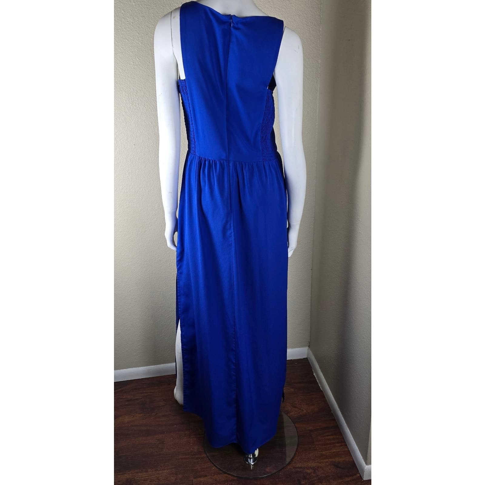 Vince Camuto Royal Blue Sleeveless Maxi Dress Smocked Sides - Size 12 - Thumbnail 6