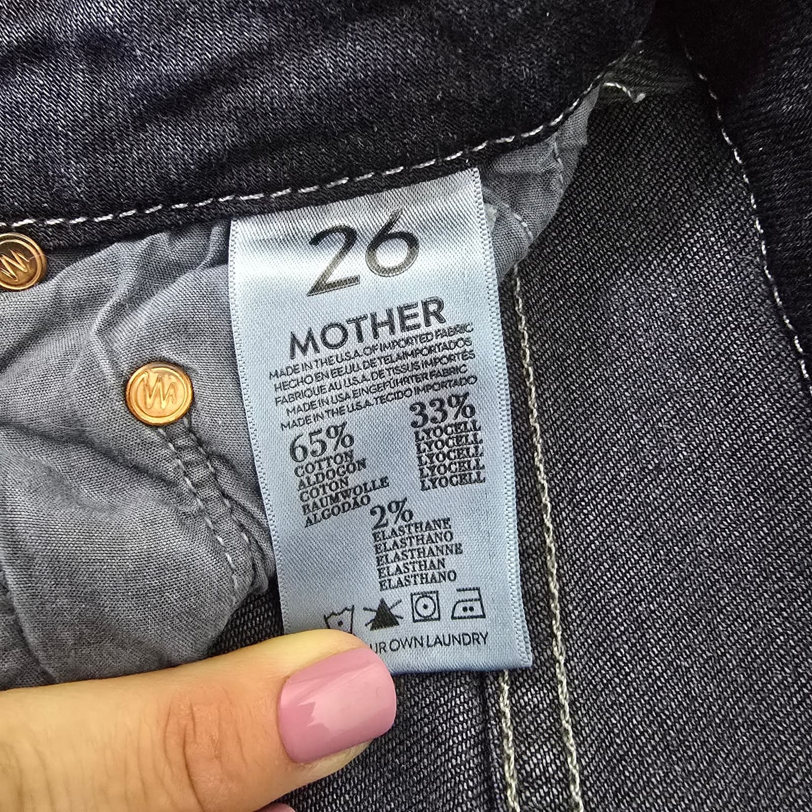 Mother Denim High Waisted Looker Skinny Jeans in Coffee, Tea, or Me? Size 26 - Thumbnail 10