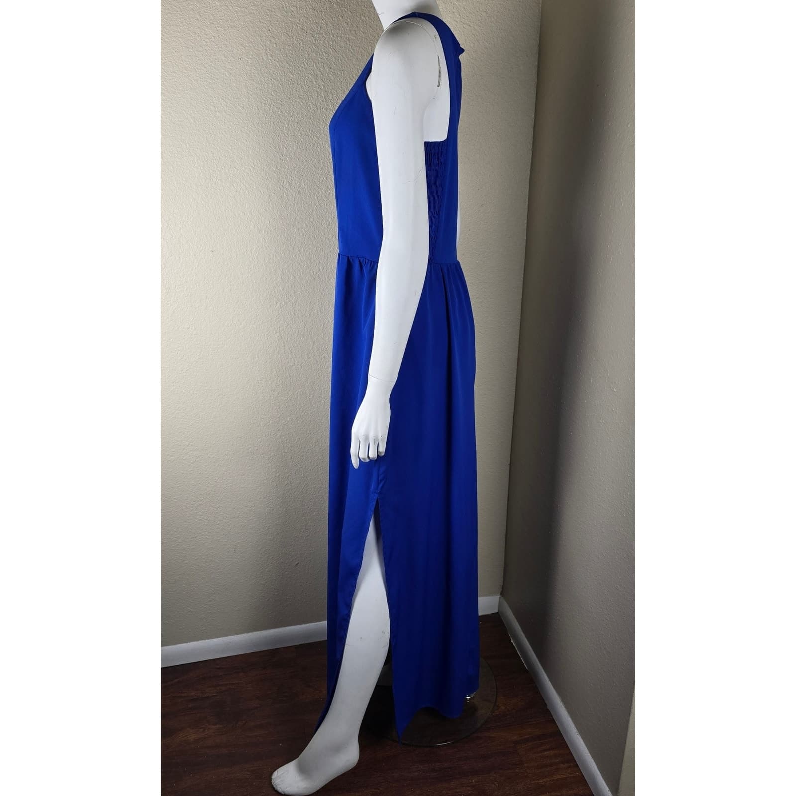 Vince Camuto Royal Blue Sleeveless Maxi Dress Smocked Sides - Size 12 - Thumbnail 5