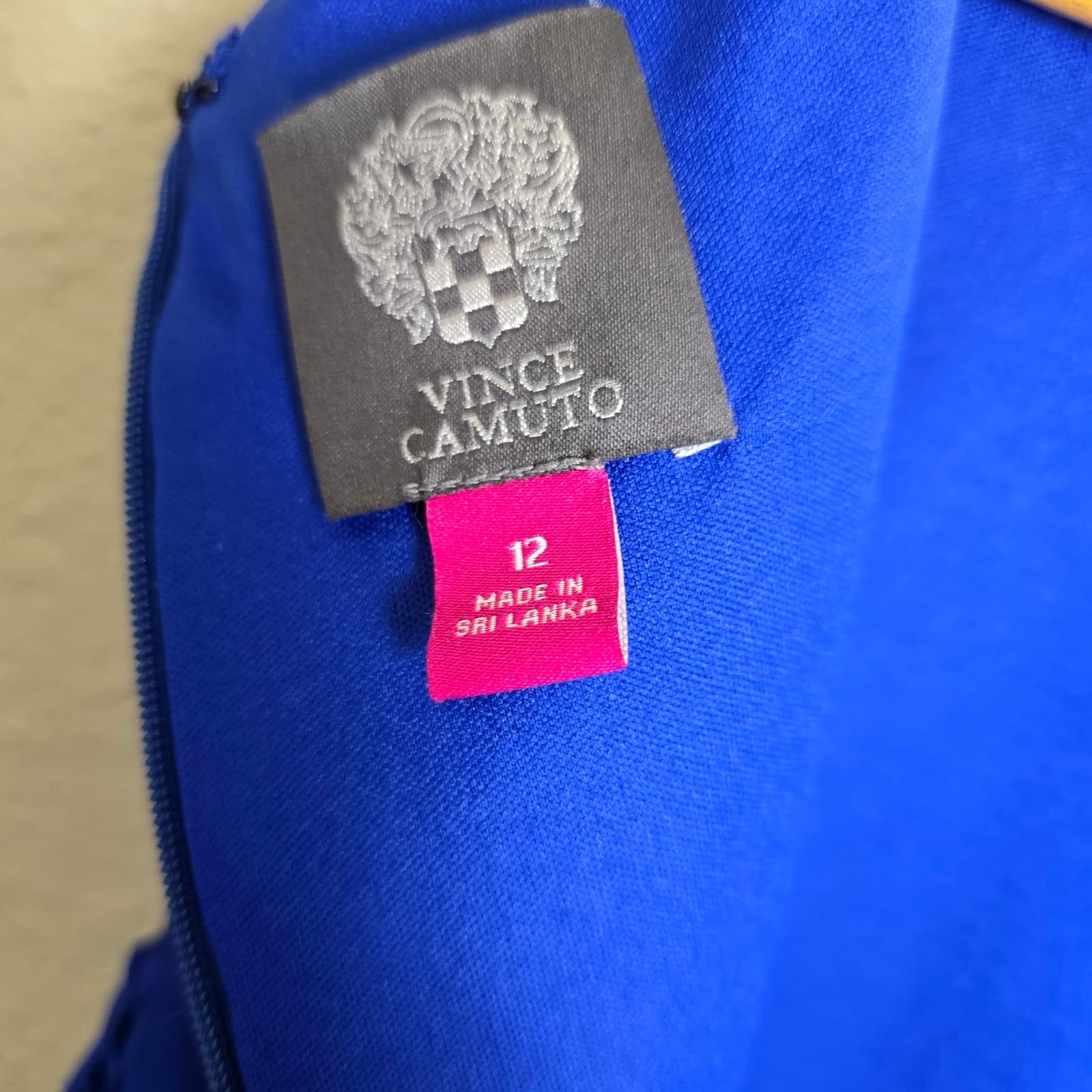 Vince Camuto Royal Blue Sleeveless Maxi Dress Smocked Sides - Size 12 - Thumbnail 8