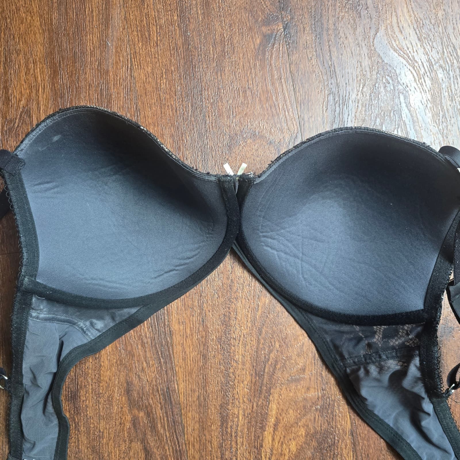 Victoria’s Secret Dream Angels Lined Demi Bra in Black/Nude Floral Lace - 36DDD - Thumbnail 7