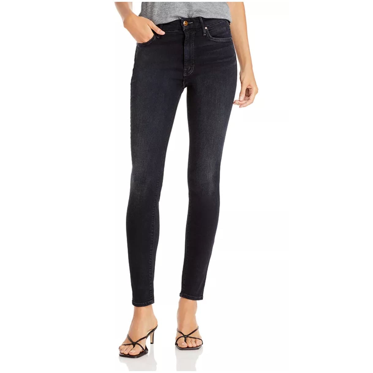 Mother Denim High Waisted Looker Skinny Jeans in Coffee, Tea, or Me? Size 26 - Thumbnail 2