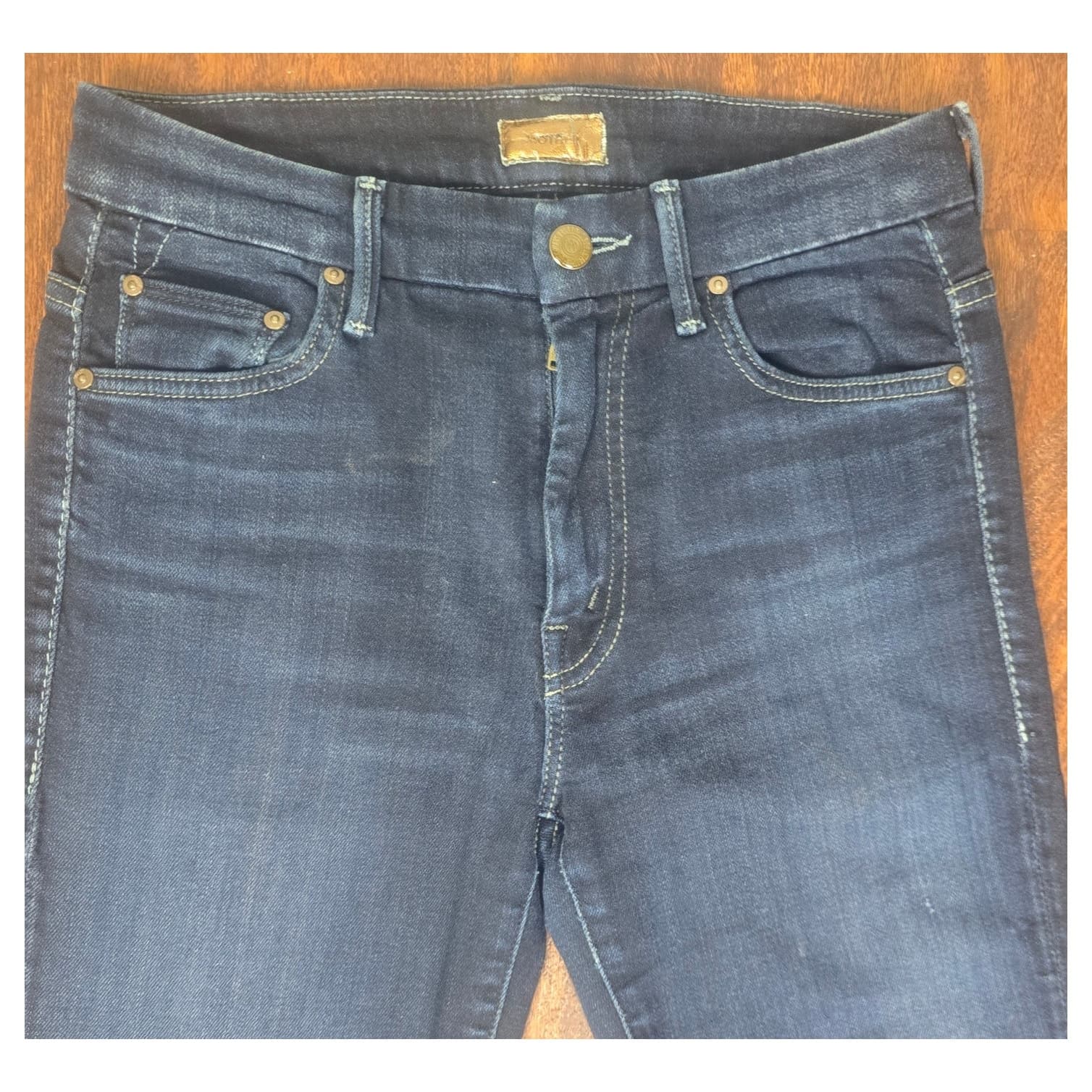 Mother Denim High Waisted Looker Skinny Jeans in Coffee, Tea, or Me? Size 26 - Thumbnail 5