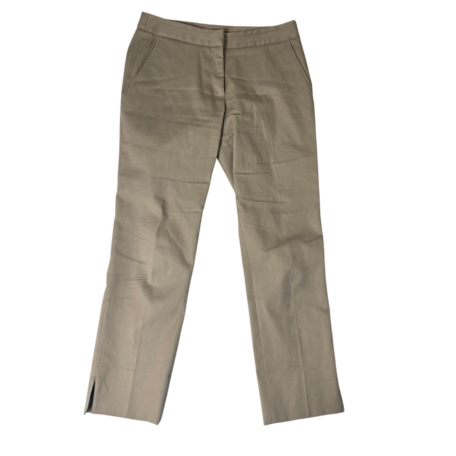 Tory Burch Tessa Khaki Cotton Blend Stretch Ankle Pants - Size 2 - Image 1