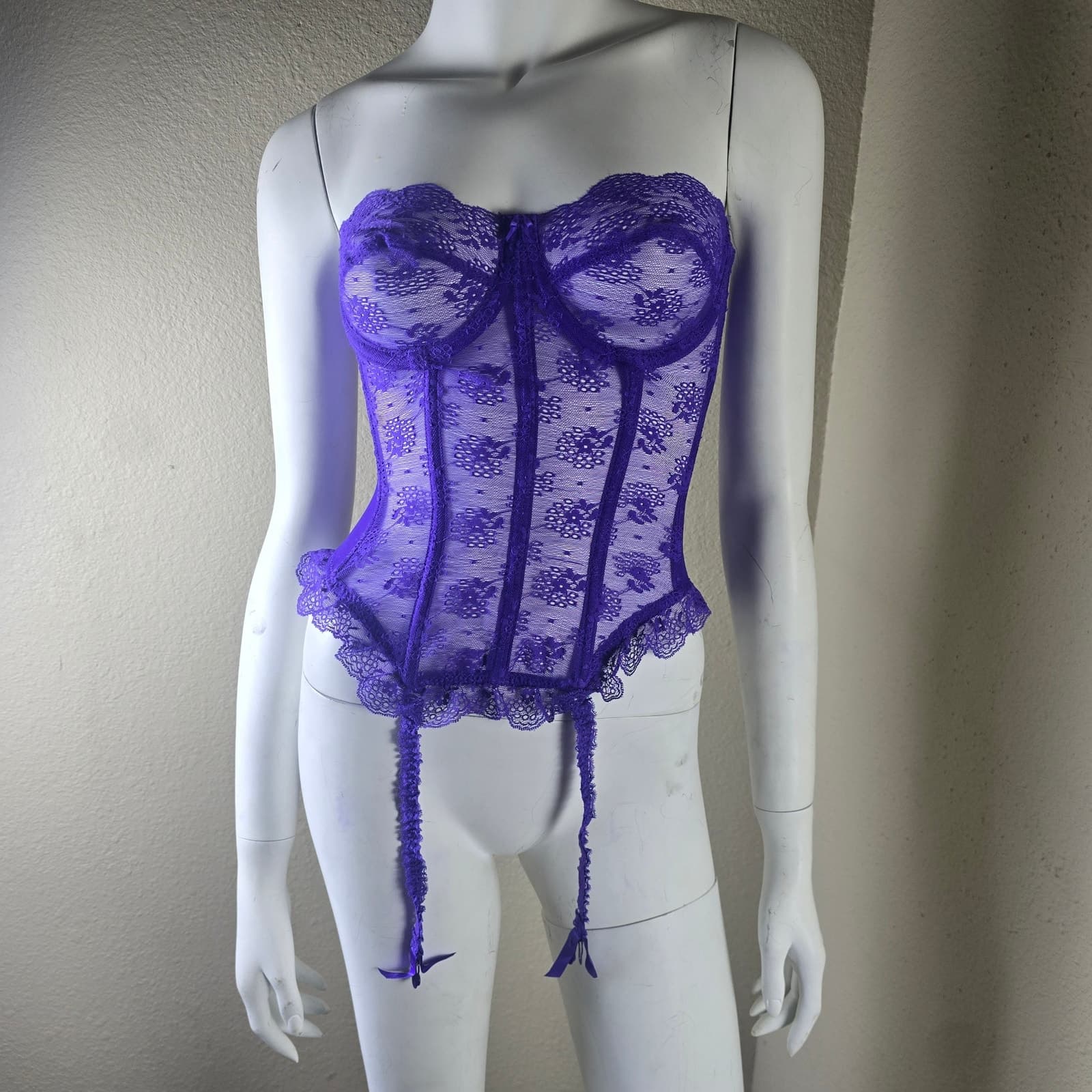 Vintage Victoria's Secret Gold Label NOS Deadstock NWT Purple Lace Corset - Image 1