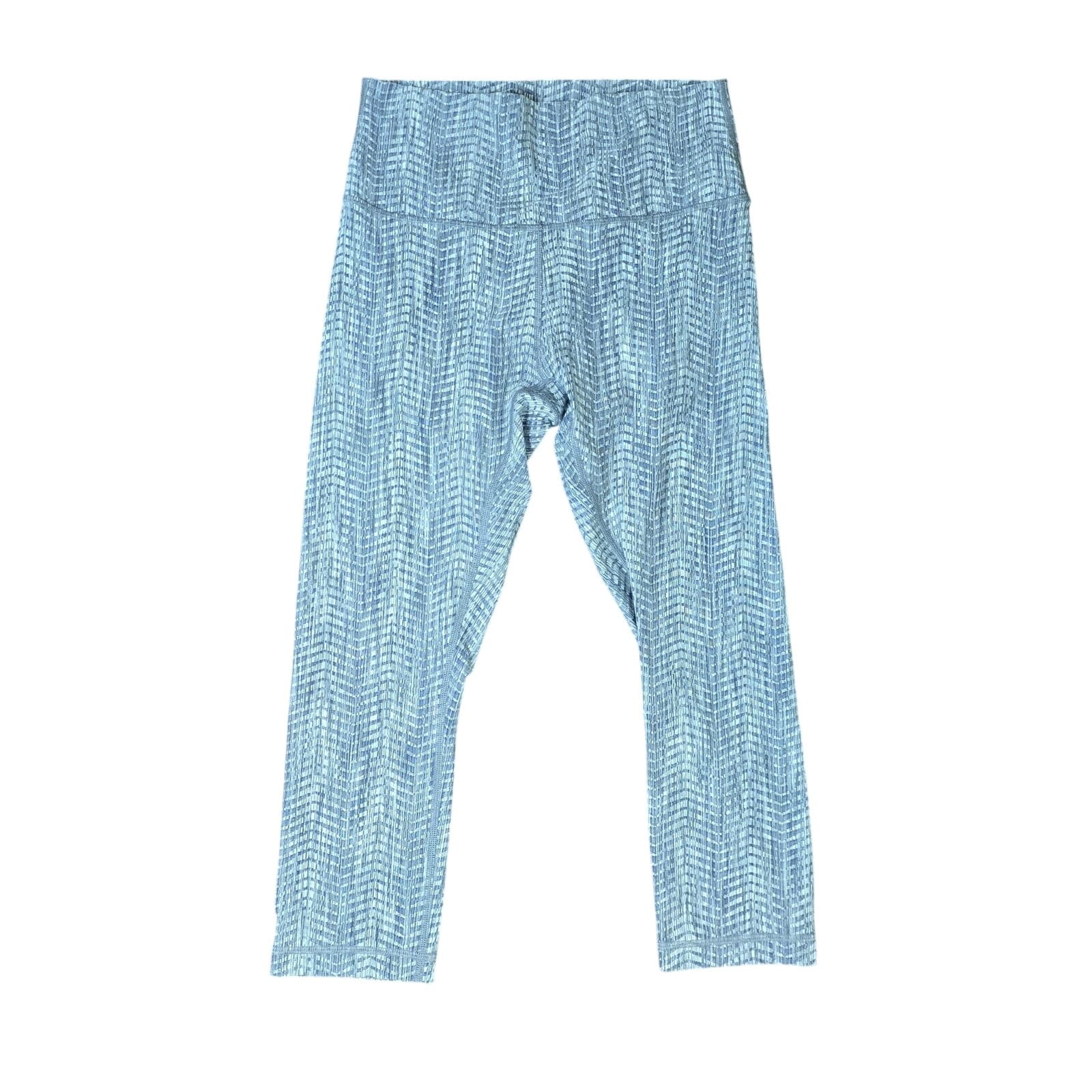 Lululemon Wunder Under Crop Hi-Rise Luon Arrow Jacquard Battleship Silver Spoon - Image 1