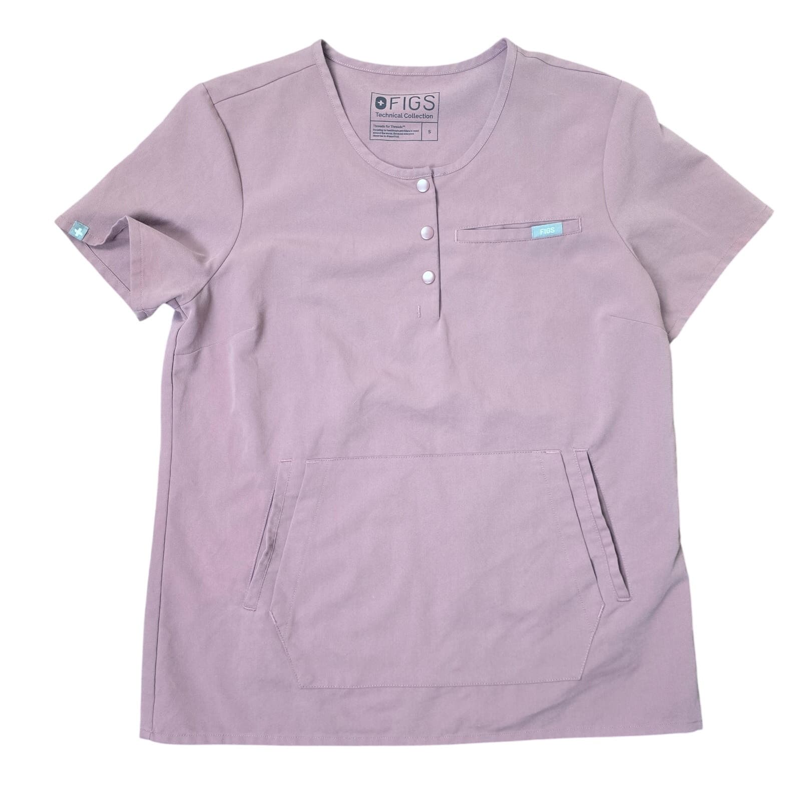 FIGS Scrubs Limited Edition Arura Crew Scrub Top in Mauve - Small - Image 1