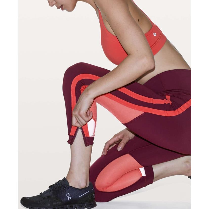 Lululemon Zip The Line Crop *23 - Deep Ruby/Poppy Coral - Size 2 - Style W6ASPS - Thumbnail 5
