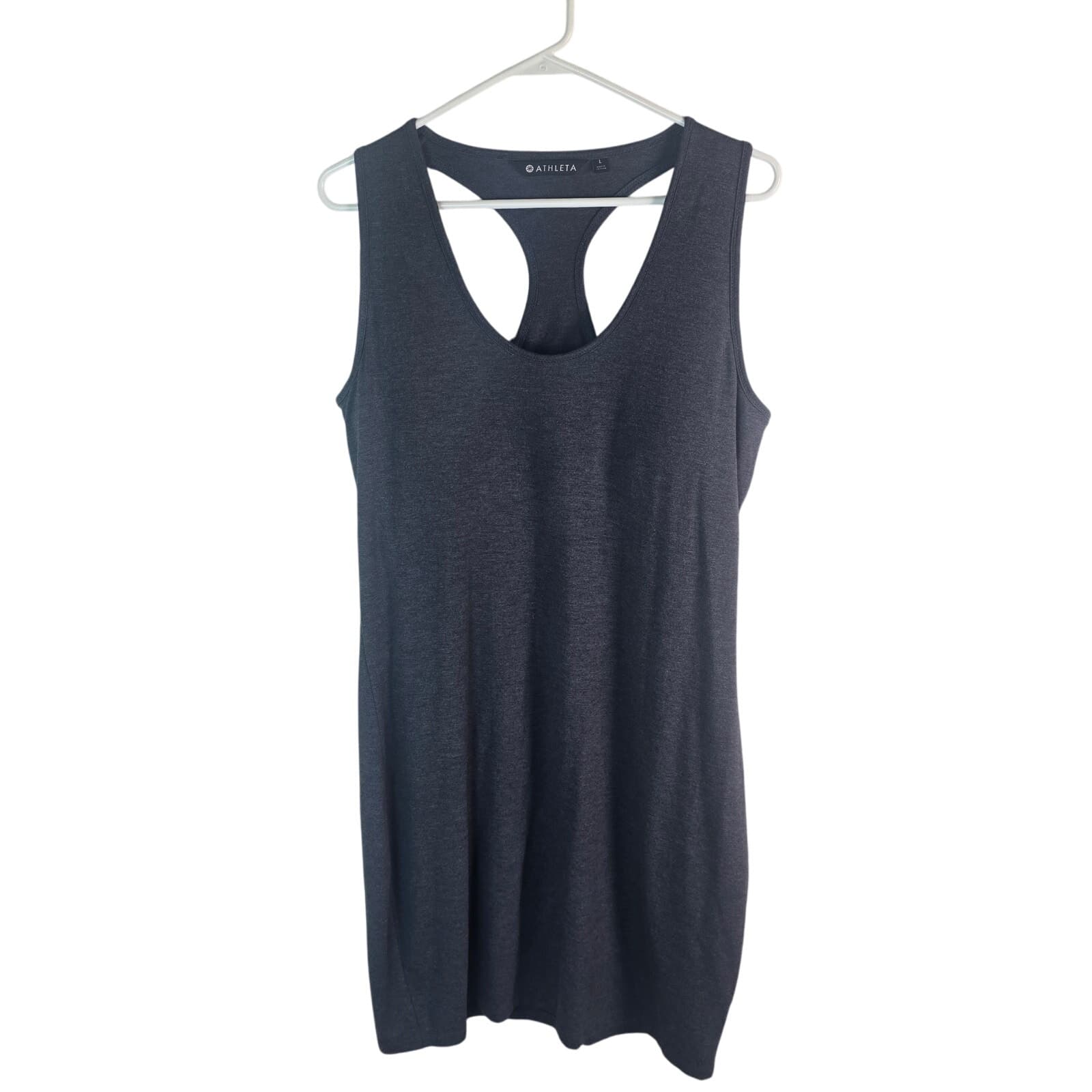 Athleta Rafina Built-In Bra Mini Tank Top Dress - Black - Large - Style # 291731 - Image 1