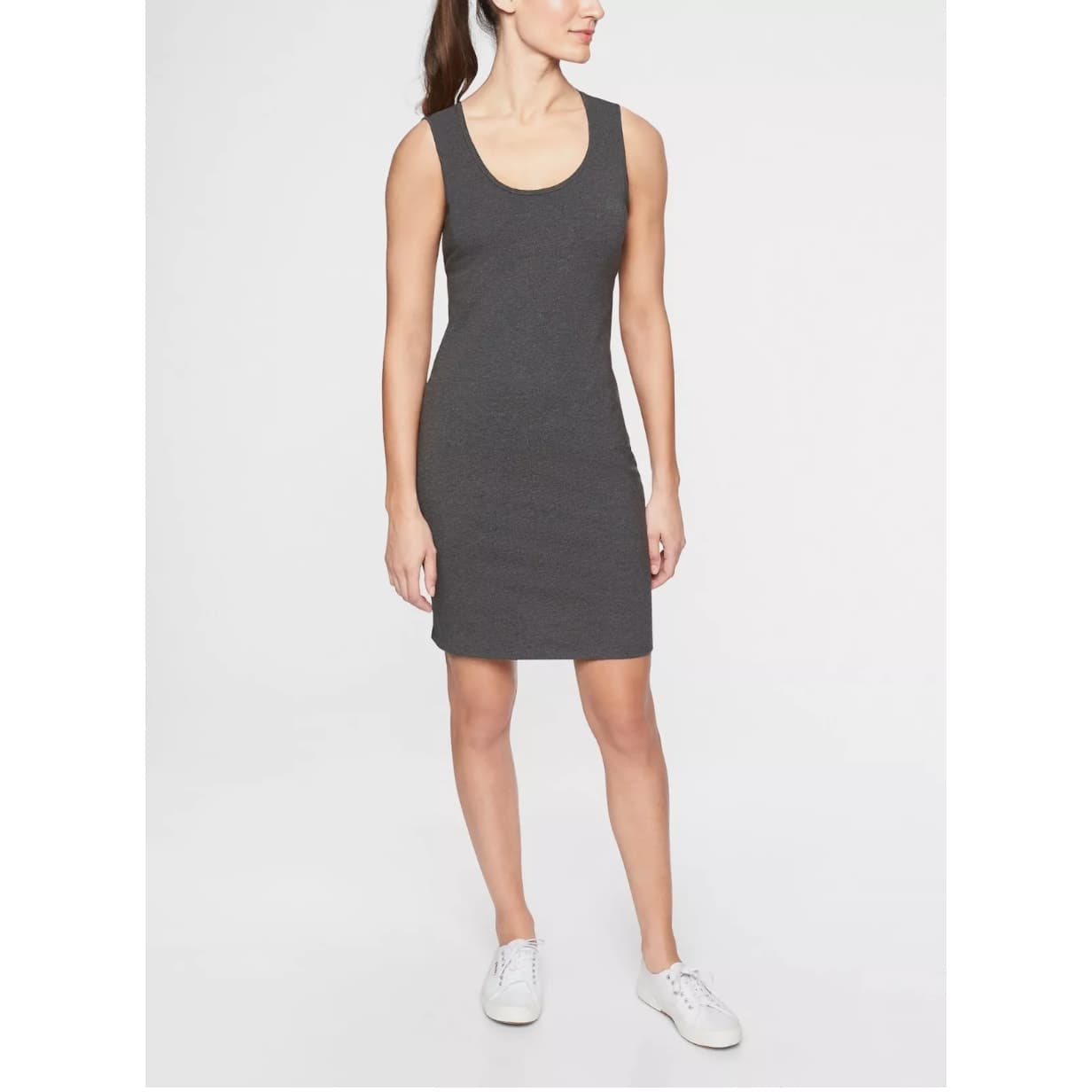 Athleta Rafina Built-In Bra Mini Tank Top Dress - Black - Large - Style # 291731 - Thumbnail 3