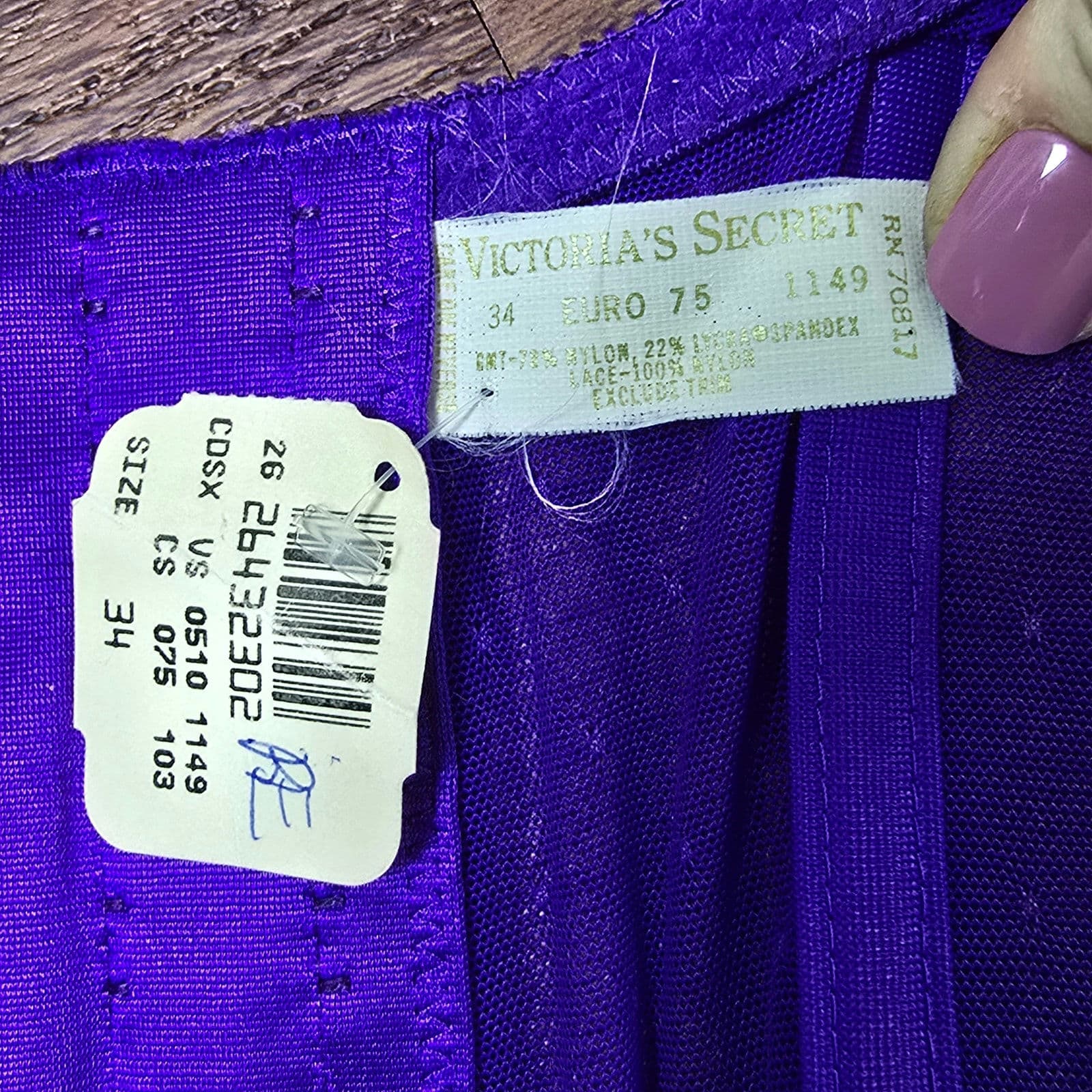 Vintage Victoria's Secret Gold Label NOS Deadstock NWT Purple Lace Corset - Thumbnail 9
