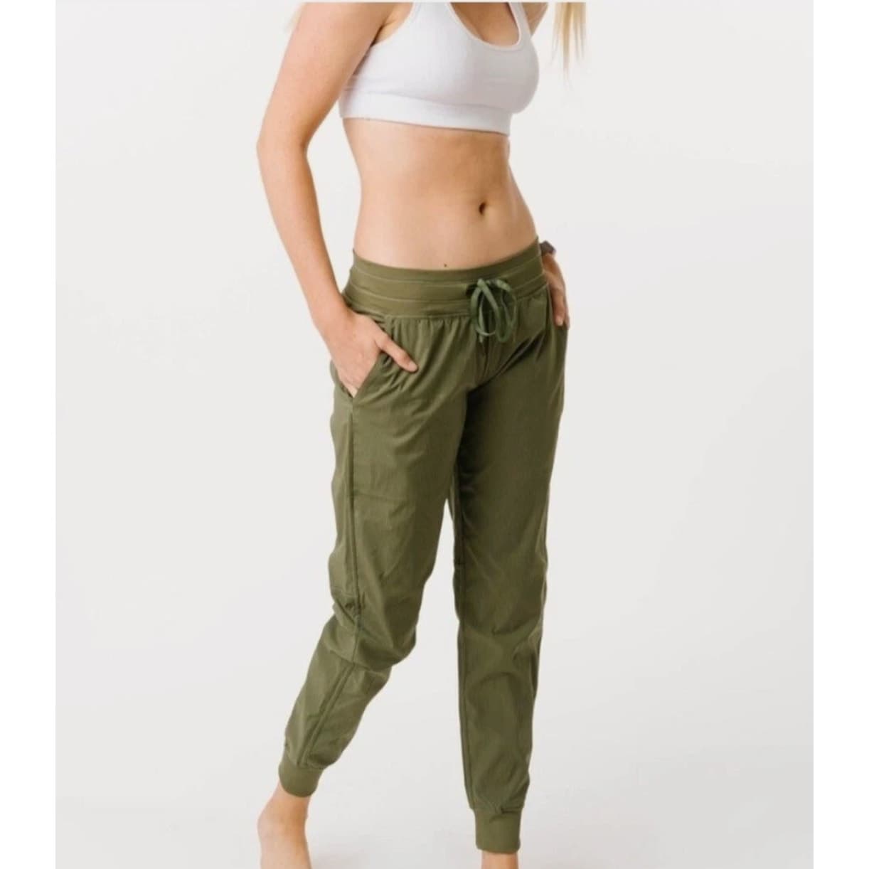 Zyia Active Olive Green Stretch Trail Jogger Pants - XL - Thumbnail 8