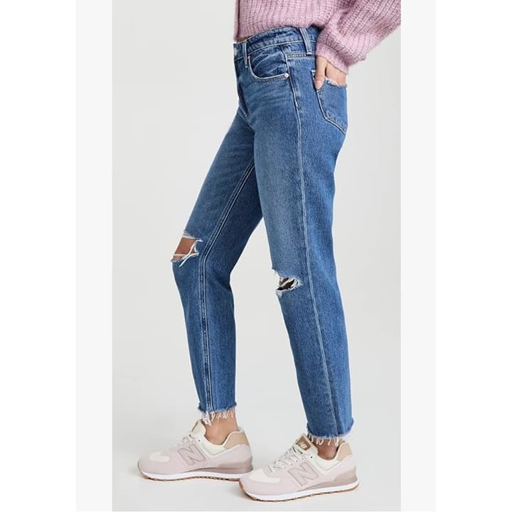 PAIGE Women's Noella High Rise Straight Leg in Sledge Destructed - Size 28 - Thumbnail 3