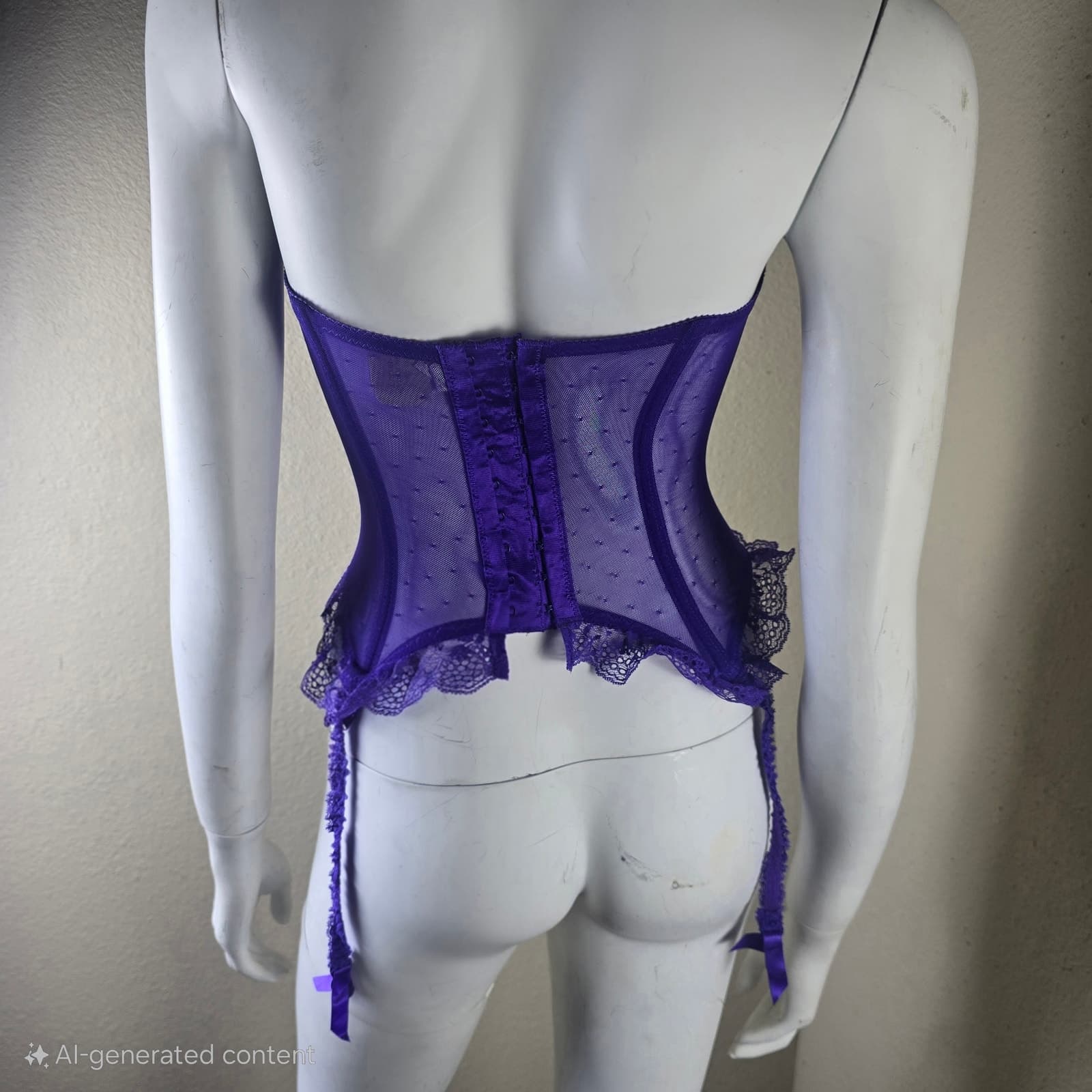 Vintage Victoria's Secret Gold Label NOS Deadstock NWT Purple Lace Corset - Thumbnail 2