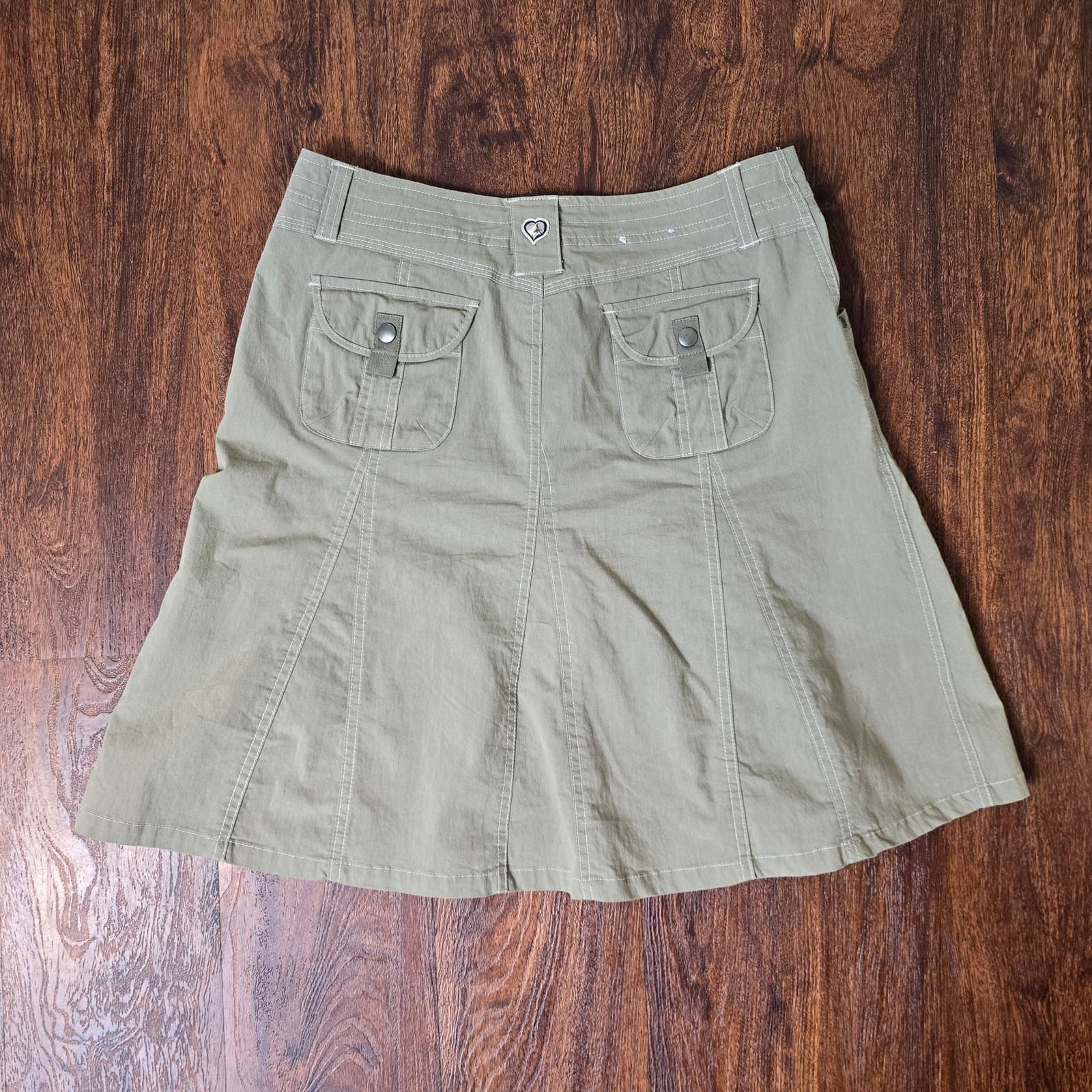 KUHL Khaki A-Line Mini Skirt - Size 6 - Thumbnail 4