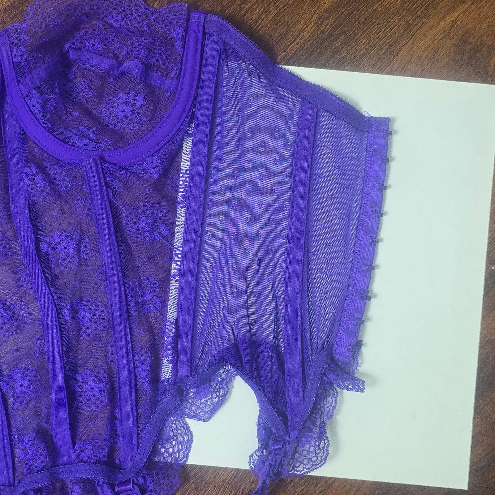 Vintage Victoria's Secret Gold Label NOS Deadstock NWT Purple Lace Corset - Thumbnail 7