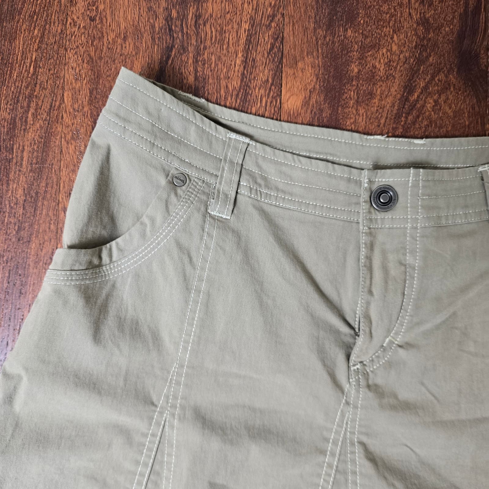 KUHL Khaki A-Line Mini Skirt - Size 6 - Thumbnail 2