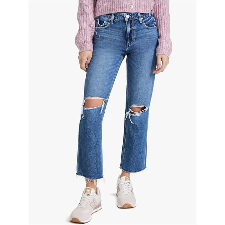 PAIGE Women's Noella High Rise Straight Leg in Sledge Destructed - Size 28 - Thumbnail 2