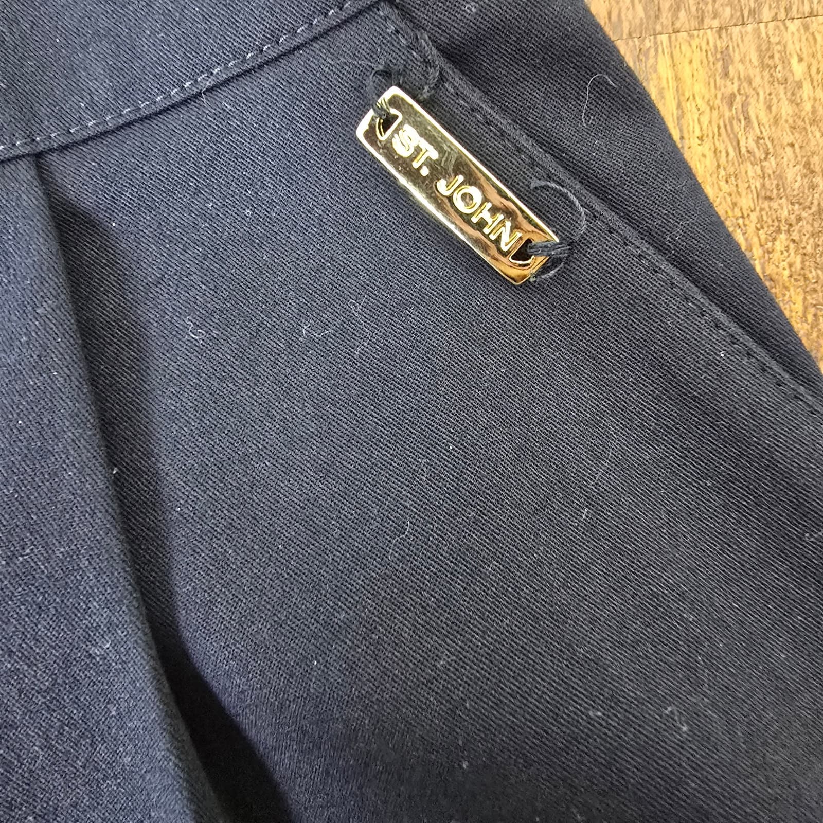 St. John Sport by Marie Gray Black Wide Leg Dress Pants with Front Crease - 16 - Thumbnail 3