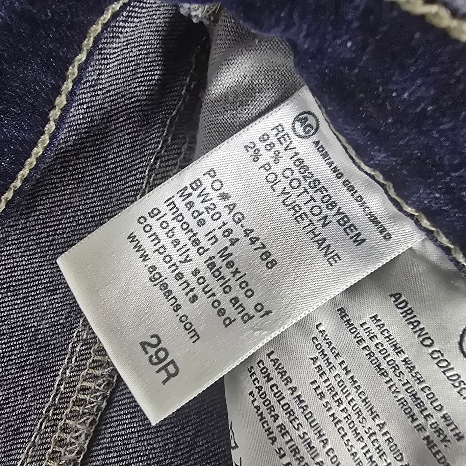 AG Jeans The Jodi Crop Flare High Rise Medium Dark Wash Fringe Hem - Size 29R - Thumbnail 9