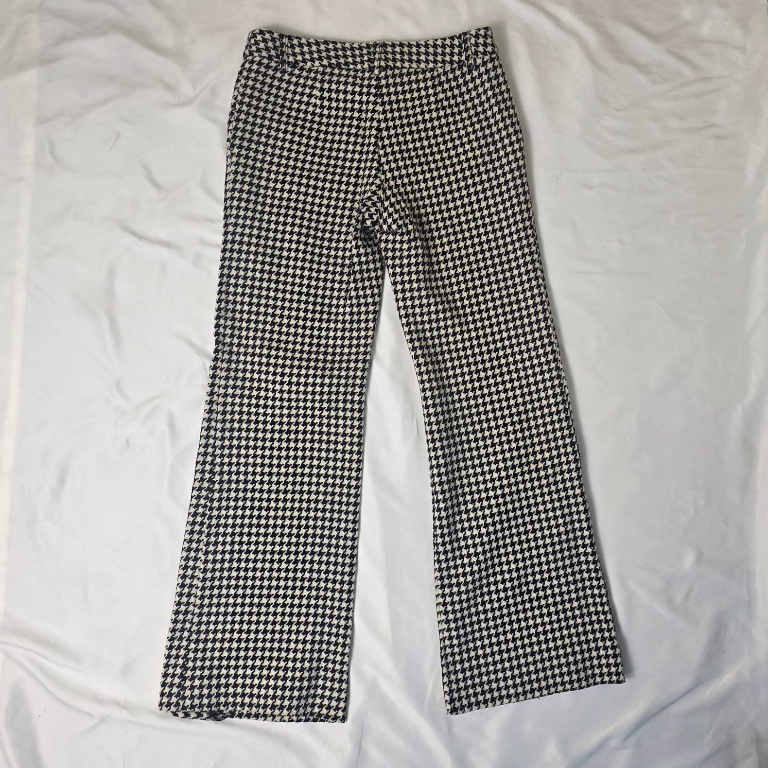 Trina Turk Houdstooth Wool Blend Wide Leg Dress Pants - Size 2 - Thumbnail 4