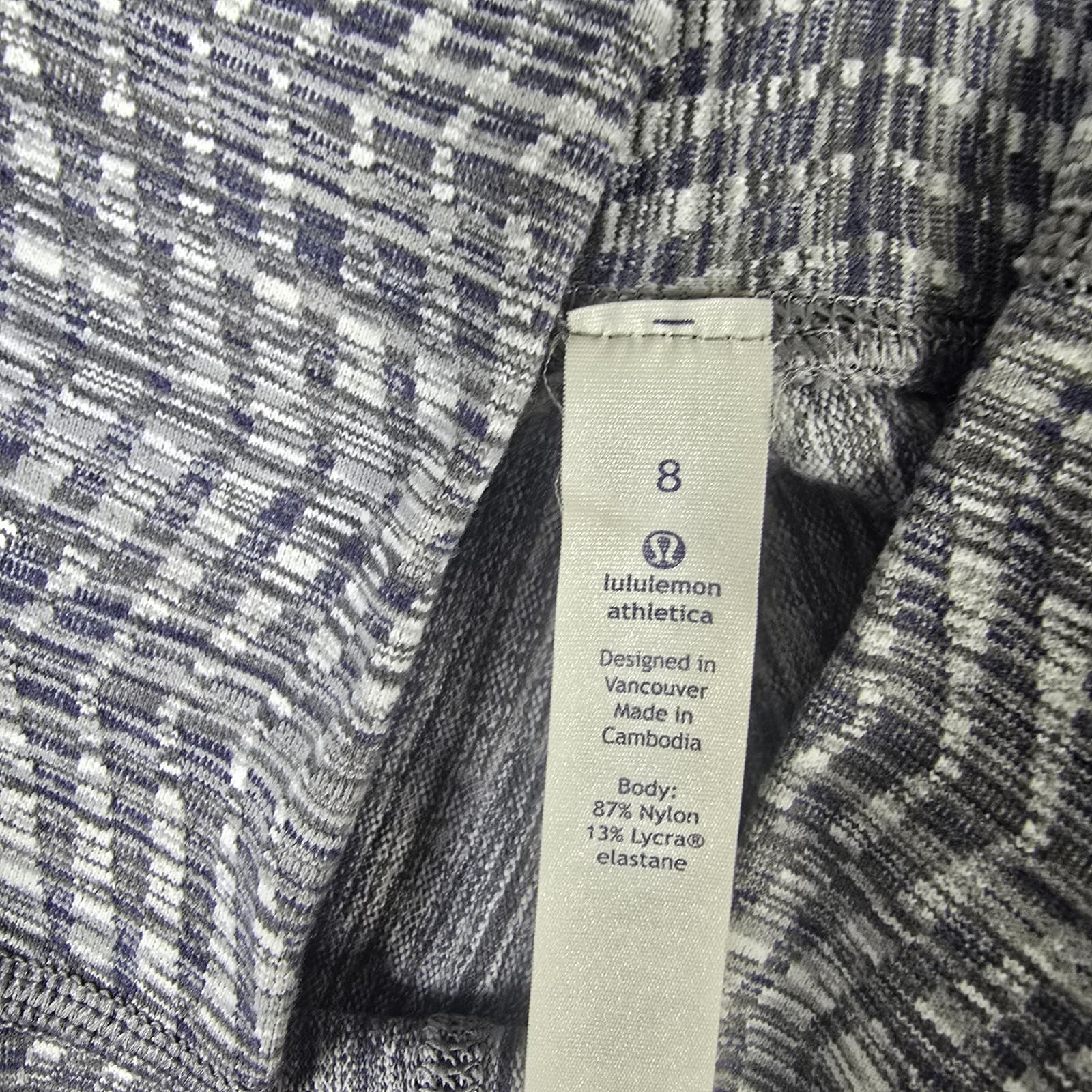 Lululemon Wunder Under Crop Hi-Rise Luon Arrow Jacquard Battleship Silver Spoon - Thumbnail 11