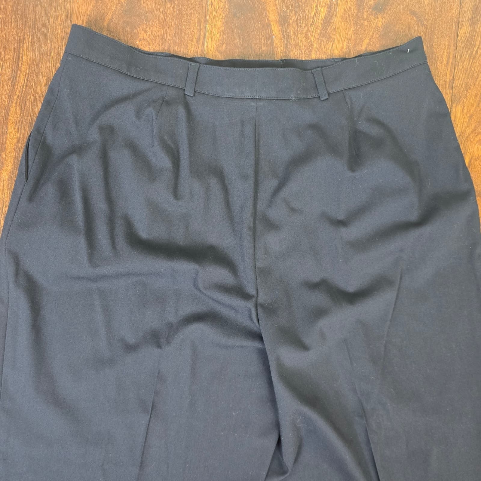 St. John Sport by Marie Gray Black Wide Leg Dress Pants with Front Crease - 16 - Thumbnail 6