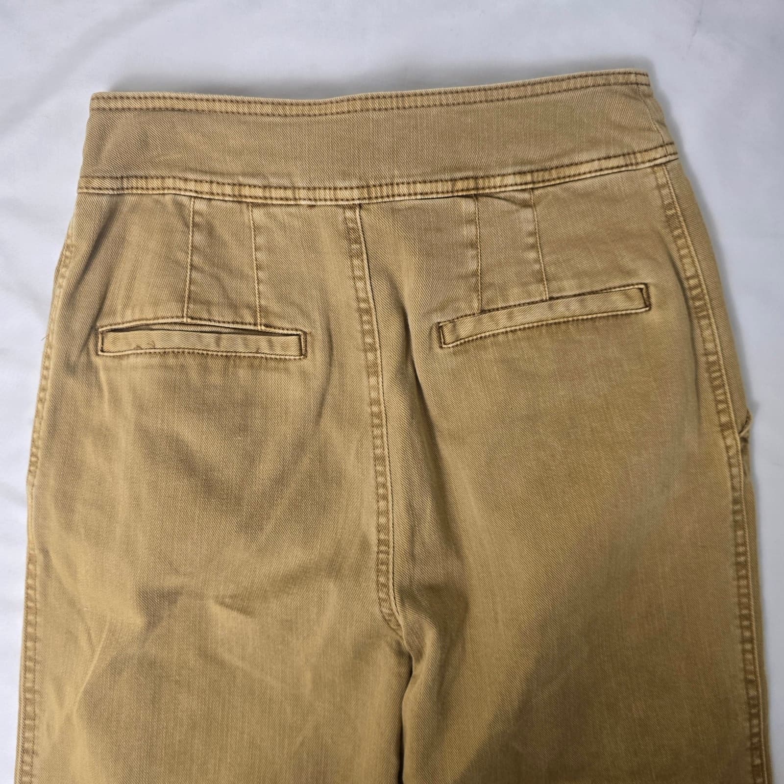 Free People Belted High Rise Cropped Barrel Pants - Dark Khaki/Tan - Size 4 - Thumbnail 6