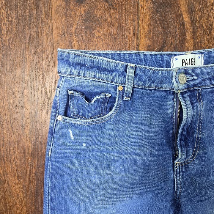 PAIGE Women's Noella High Rise Straight Leg in Sledge Destructed - Size 28 - Thumbnail 9