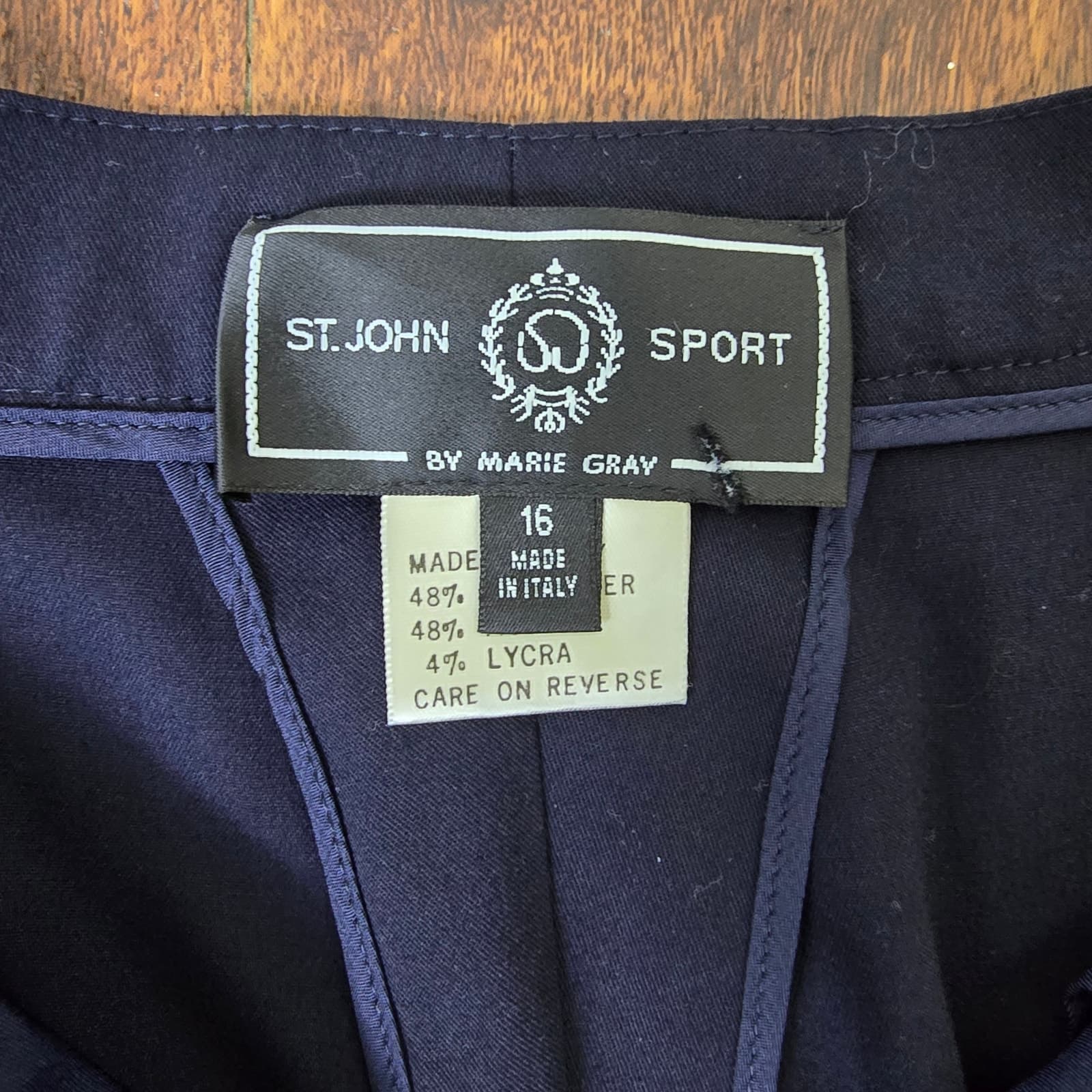 St. John Sport by Marie Gray Black Wide Leg Dress Pants with Front Crease - 16 - Thumbnail 7