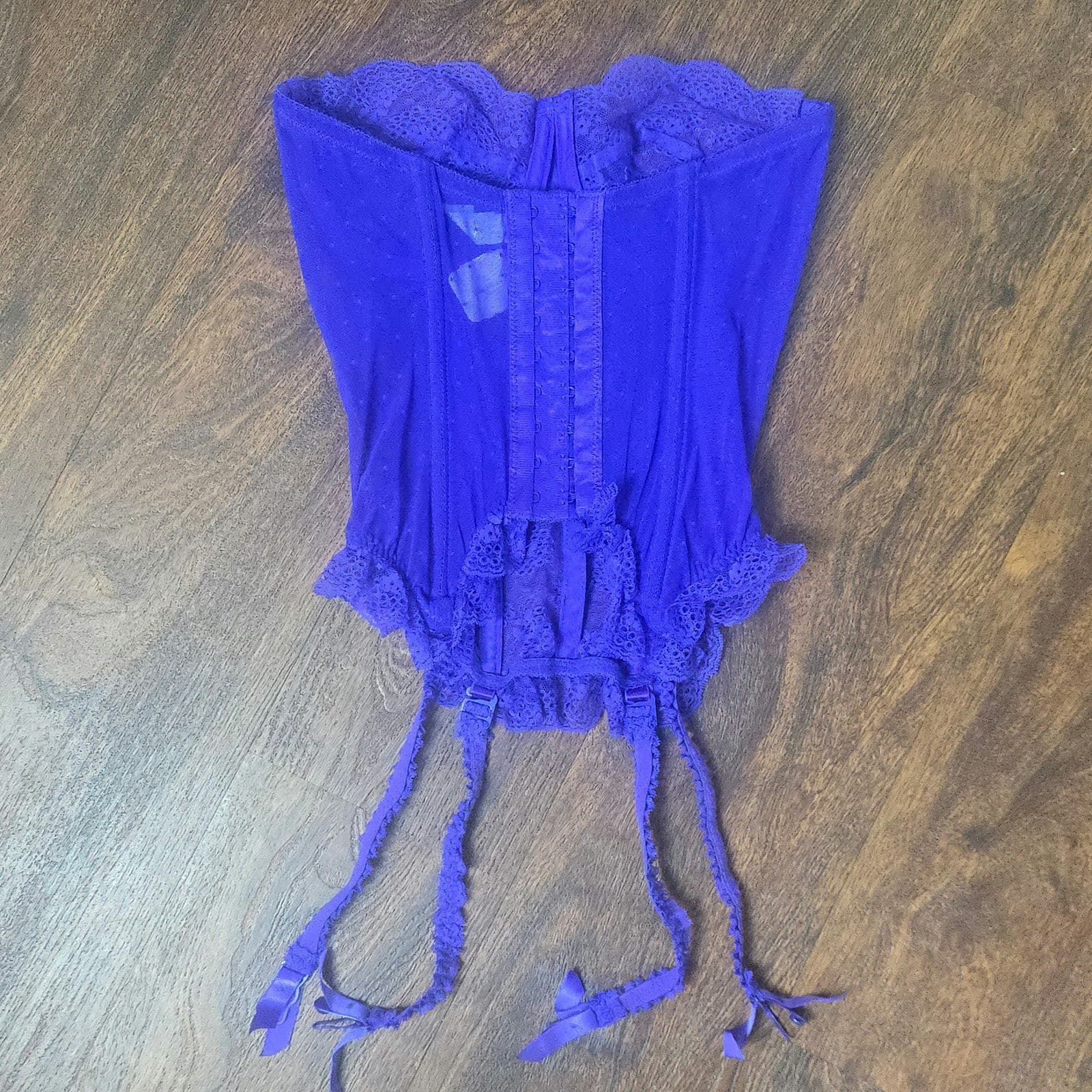 Vintage Victoria's Secret Gold Label NOS Deadstock NWT Purple Lace Corset - Thumbnail 4