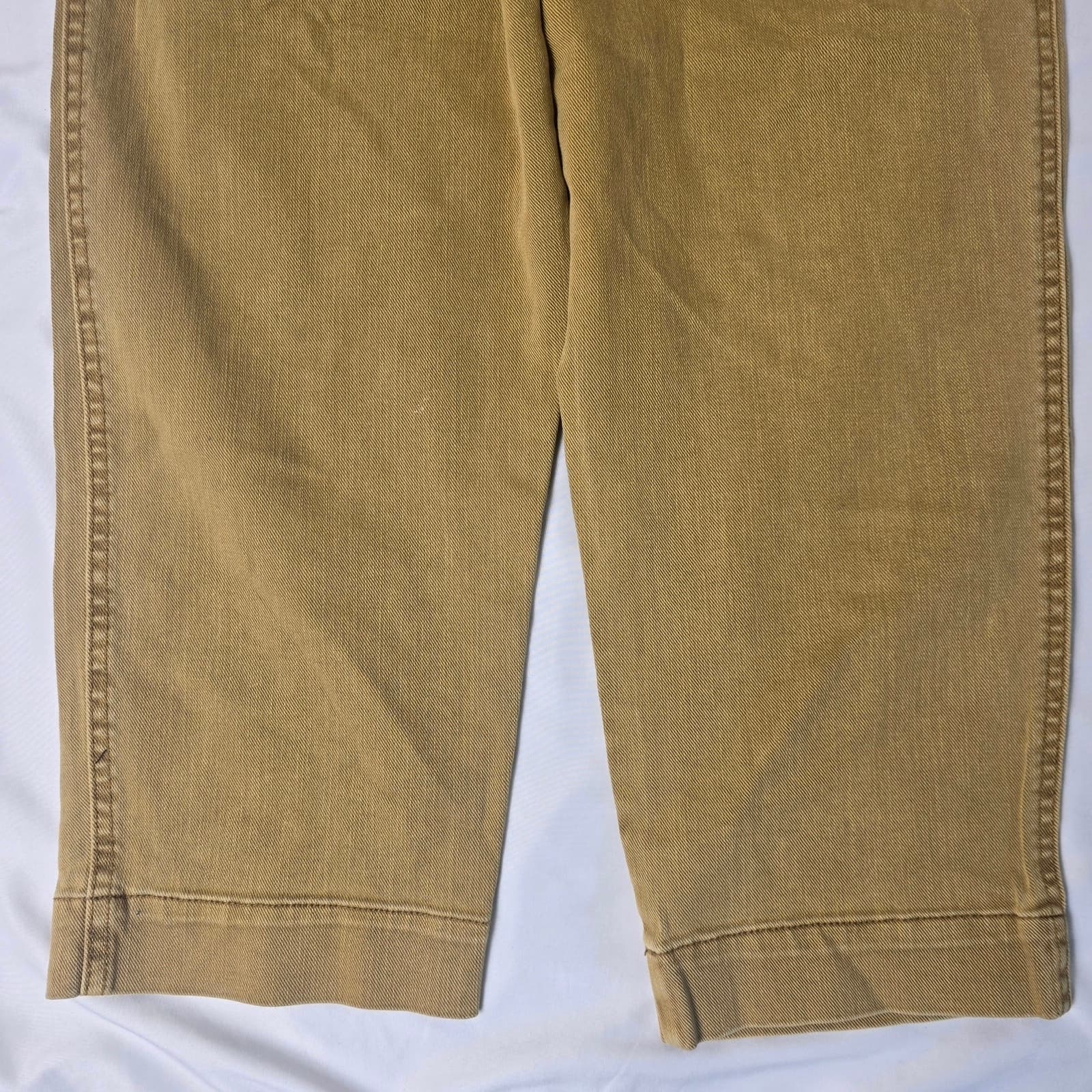 Free People Belted High Rise Cropped Barrel Pants - Dark Khaki/Tan - Size 4 - Thumbnail 7