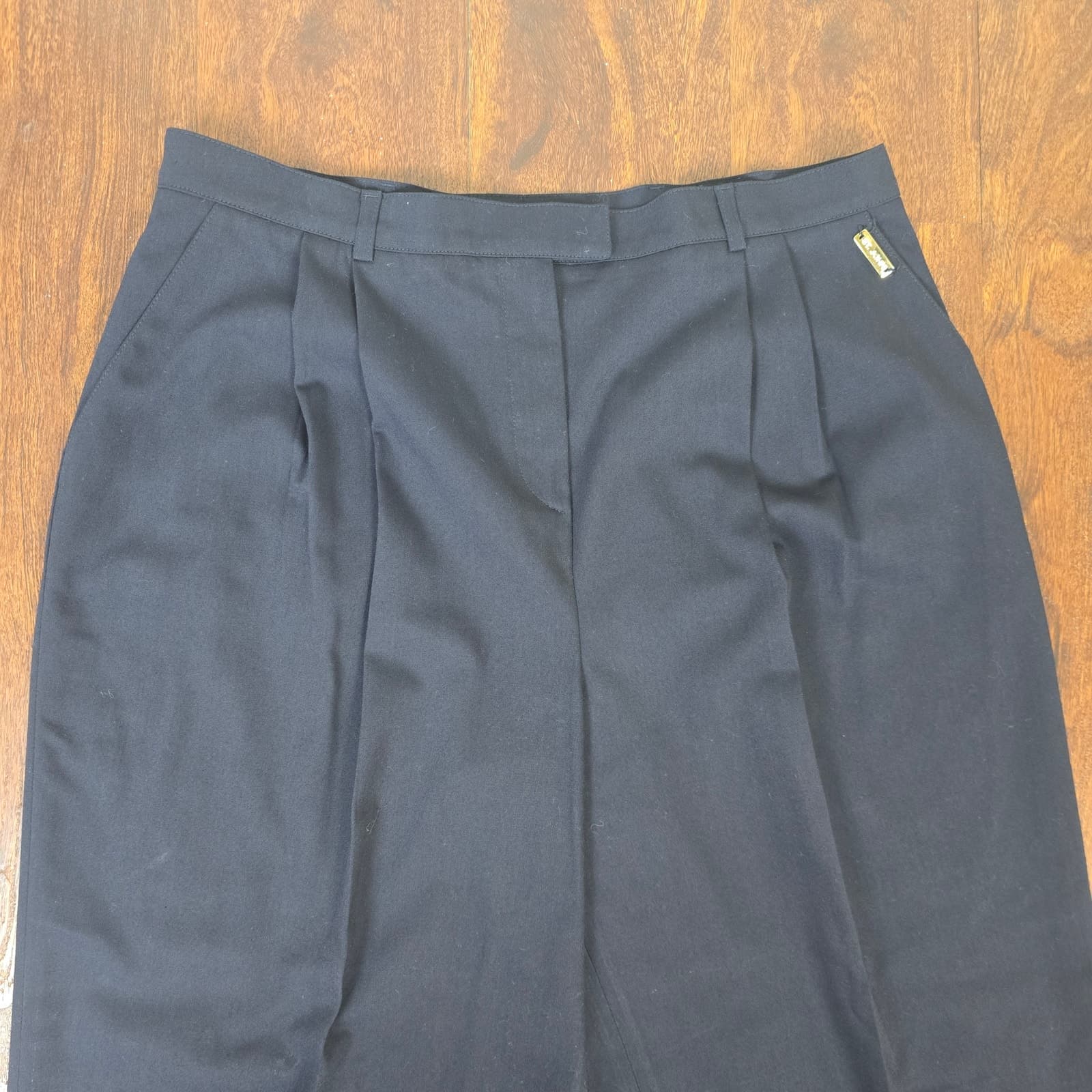 St. John Sport by Marie Gray Black Wide Leg Dress Pants with Front Crease - 16 - Thumbnail 2