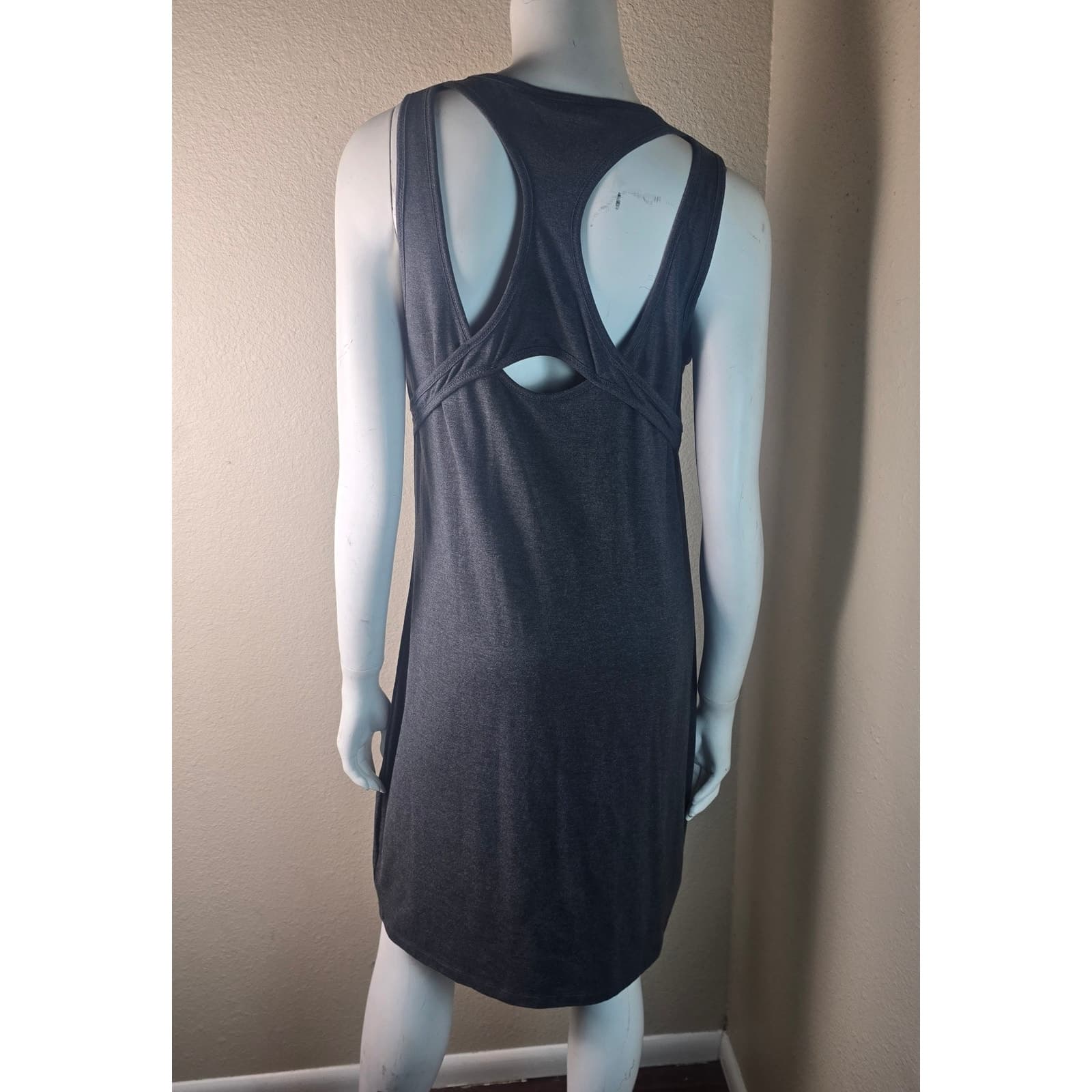 Athleta Rafina Built-In Bra Mini Tank Top Dress - Black - Large - Style # 291731 - Thumbnail 8