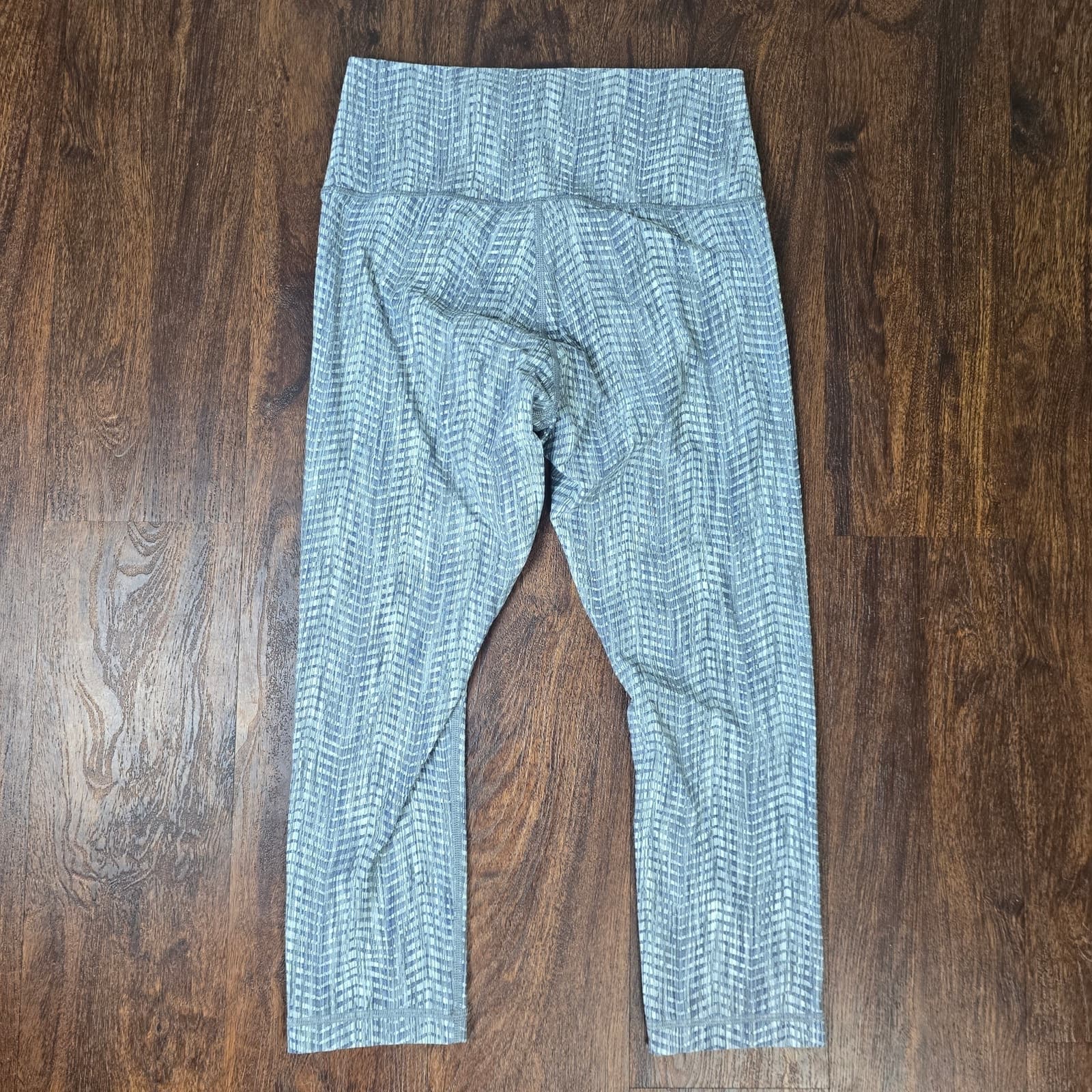 Lululemon Wunder Under Crop Hi-Rise Luon Arrow Jacquard Battleship Silver Spoon - Thumbnail 7