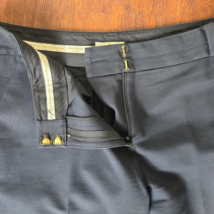 Kate Spade Live Colorfully Navy Blue Slim Fit Ankle Length Dress Pants, Size 8 - Thumbnail 3