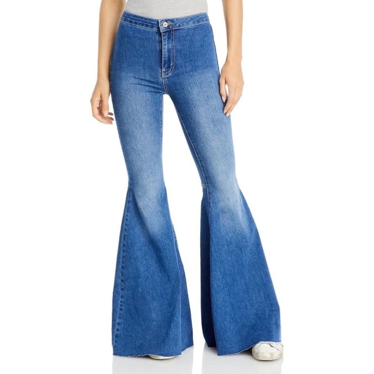 We The Free Float on Flare Jeans Raw Hem High Rise Bell Bottom - Size 28 - Thumbnail 2