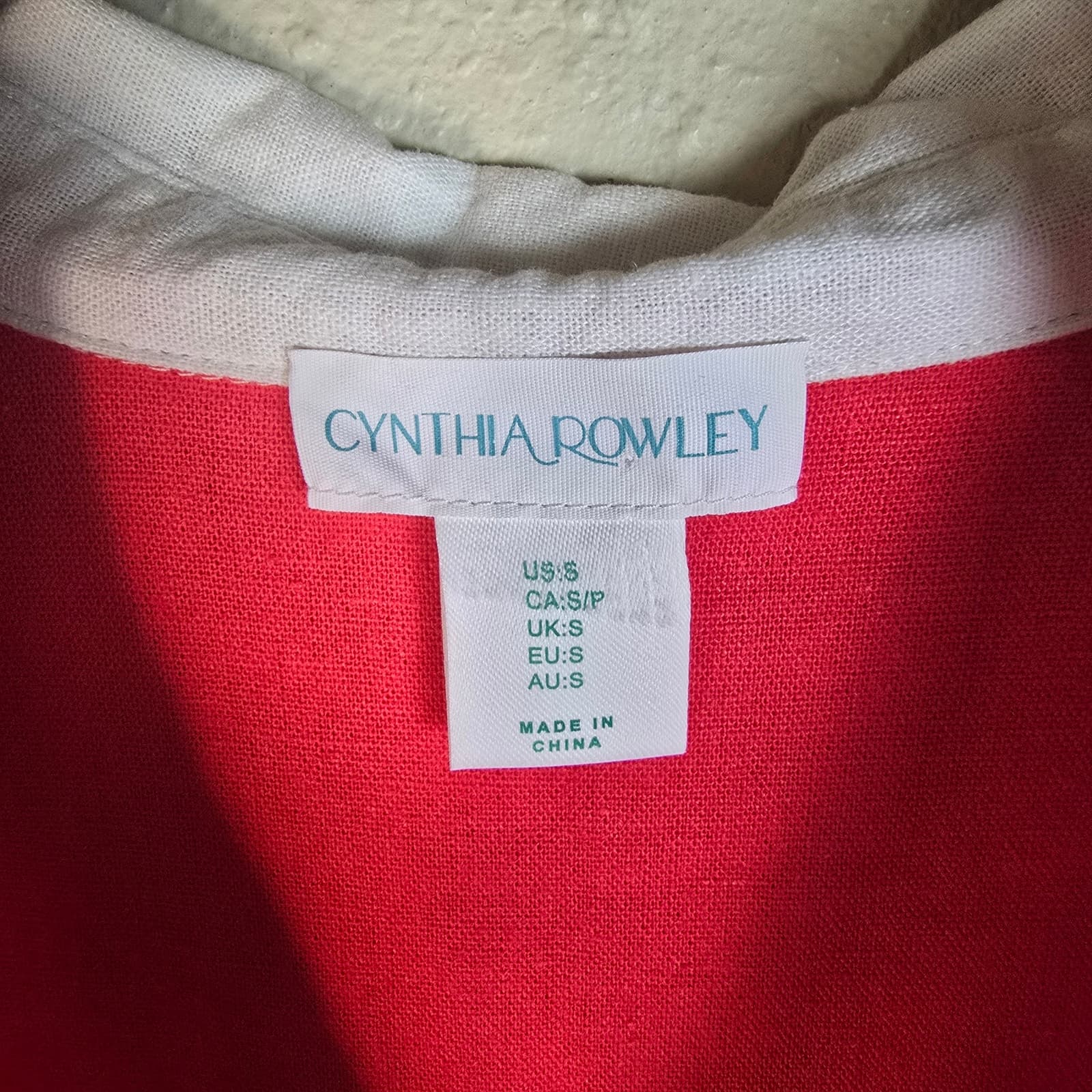 Cynthia Rowley Red and White Color Block Linen Blend Tunic Mini Dress - Small - Thumbnail 7