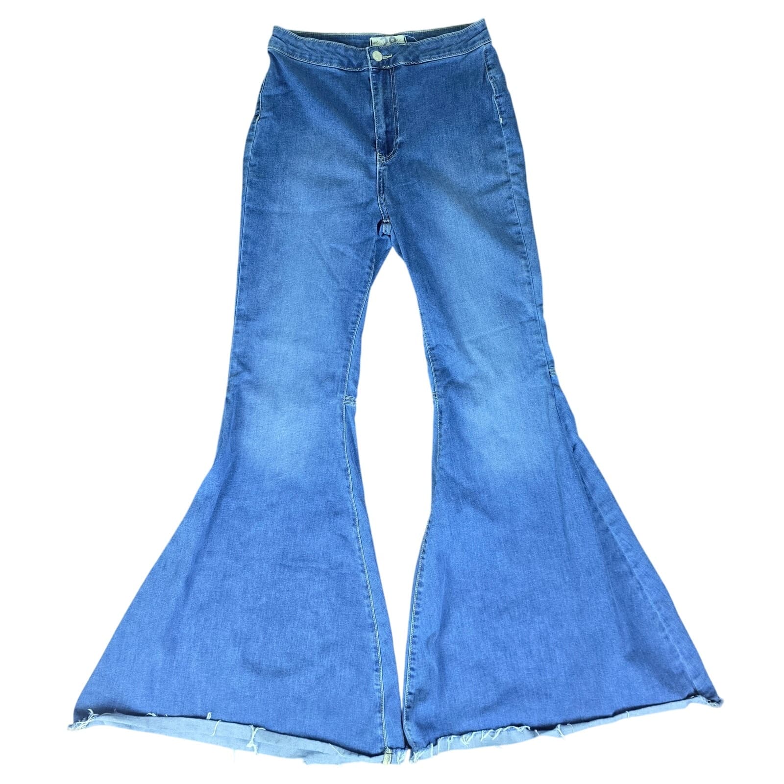 We The Free Float on Flare Jeans Raw Hem High Rise Bell Bottom - Size 28 - Image 1