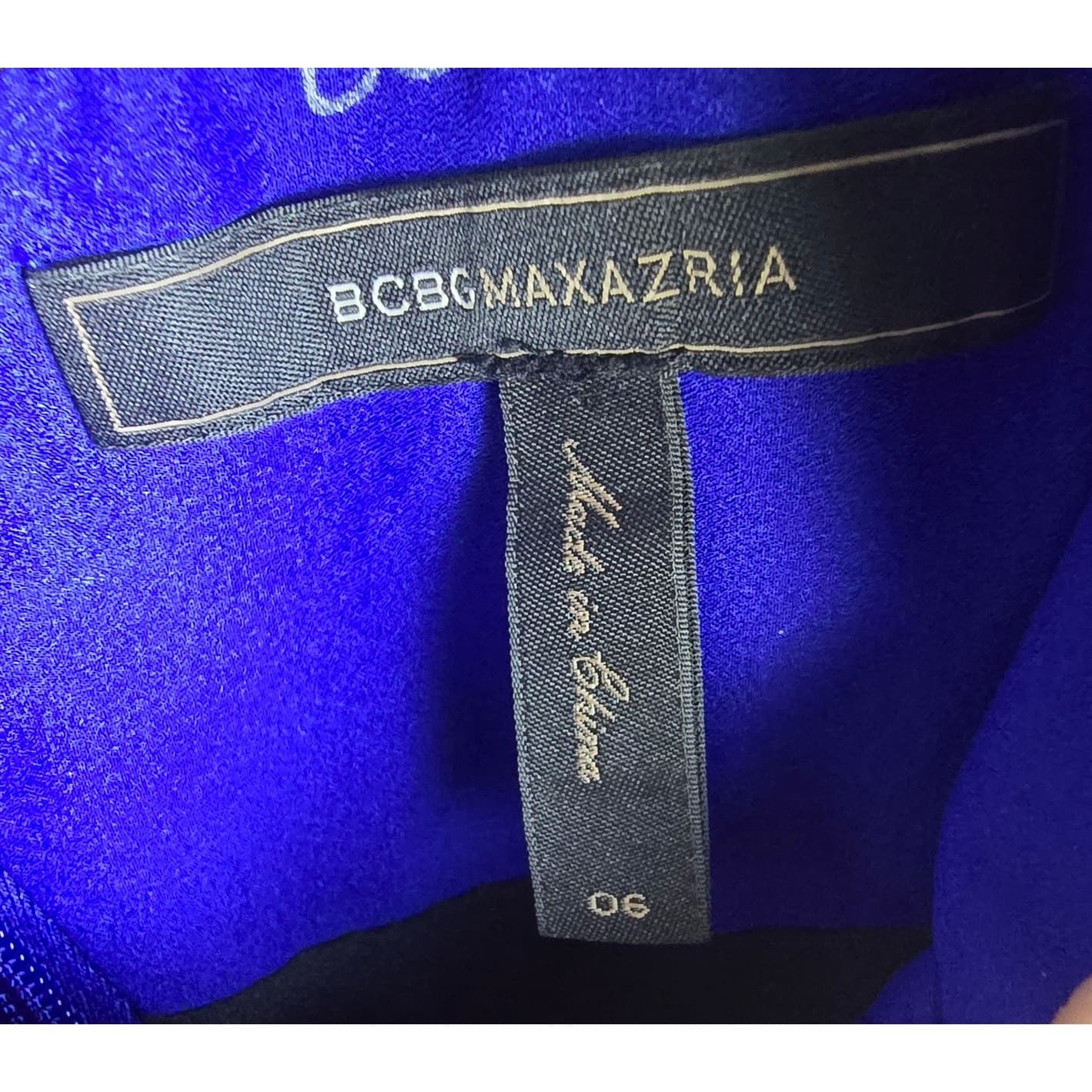 BCBGMAXAZRIA Margarette Royal Blue Halter Maxi Dress Black Contrast Trim Gown - Thumbnail 7