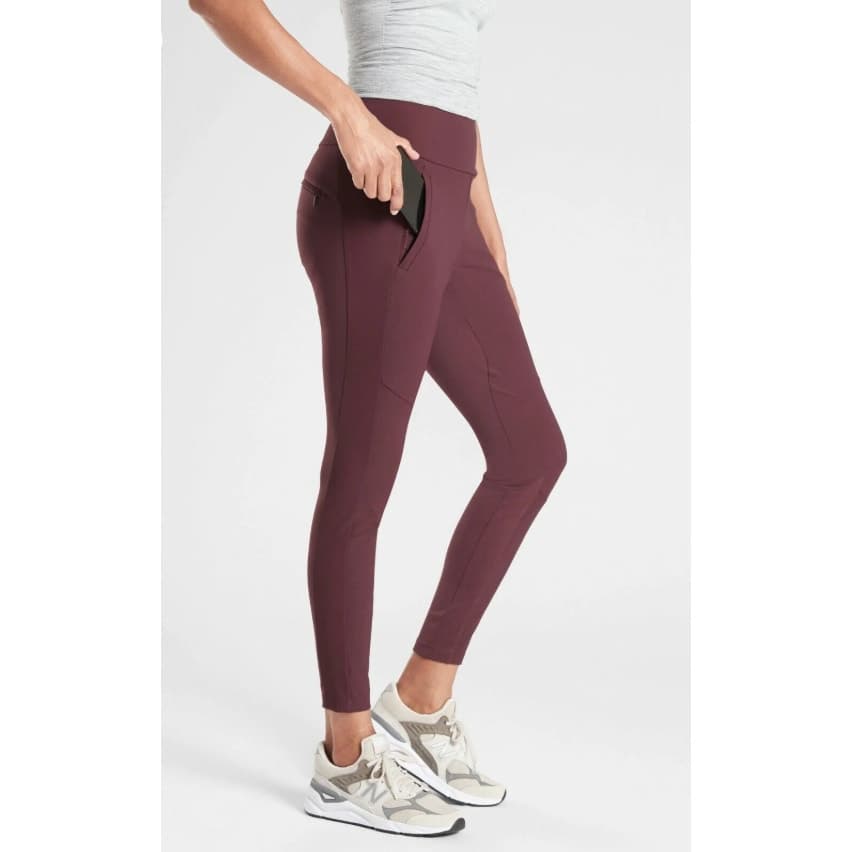 ATHLETA Headlands Hybrid Trek Tight - Antique Burgundy - 6P - - Thumbnail 4