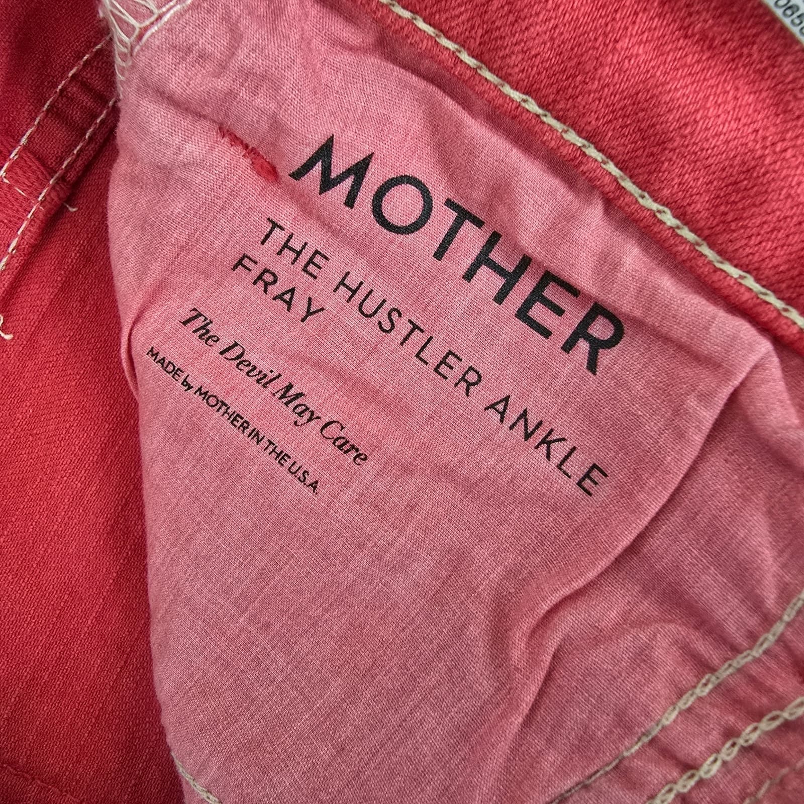 MOTHER The Hustler Ankle Fray - The Devil May Care - Mars Red - Size 27 - Thumbnail 10