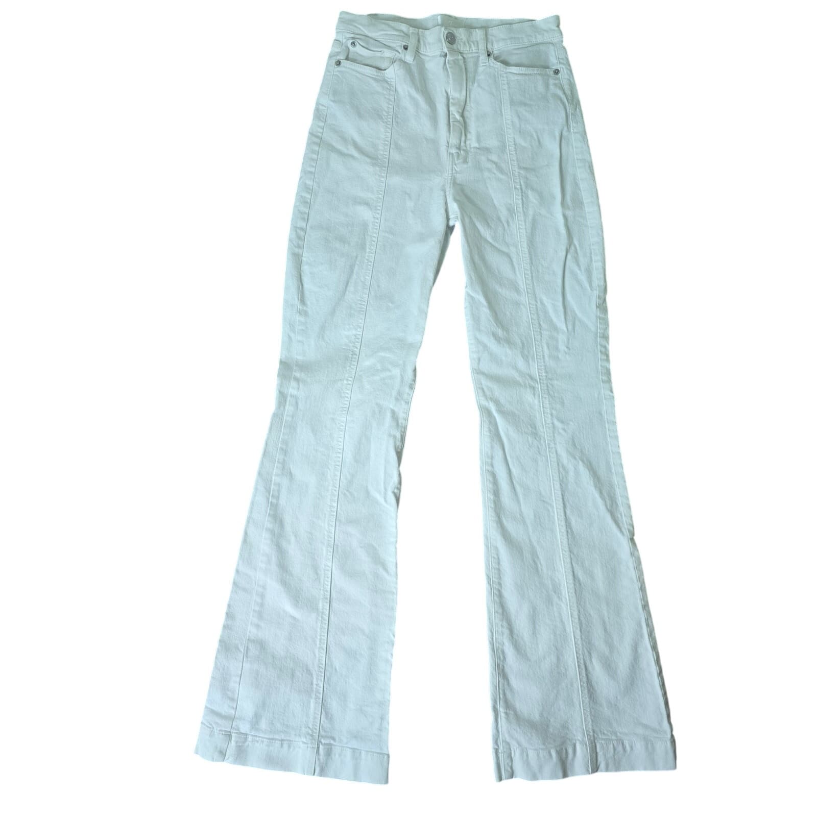 7 For All Mankind Ultra High Rise Dojo Jeans - White - Size 29 - Image 1