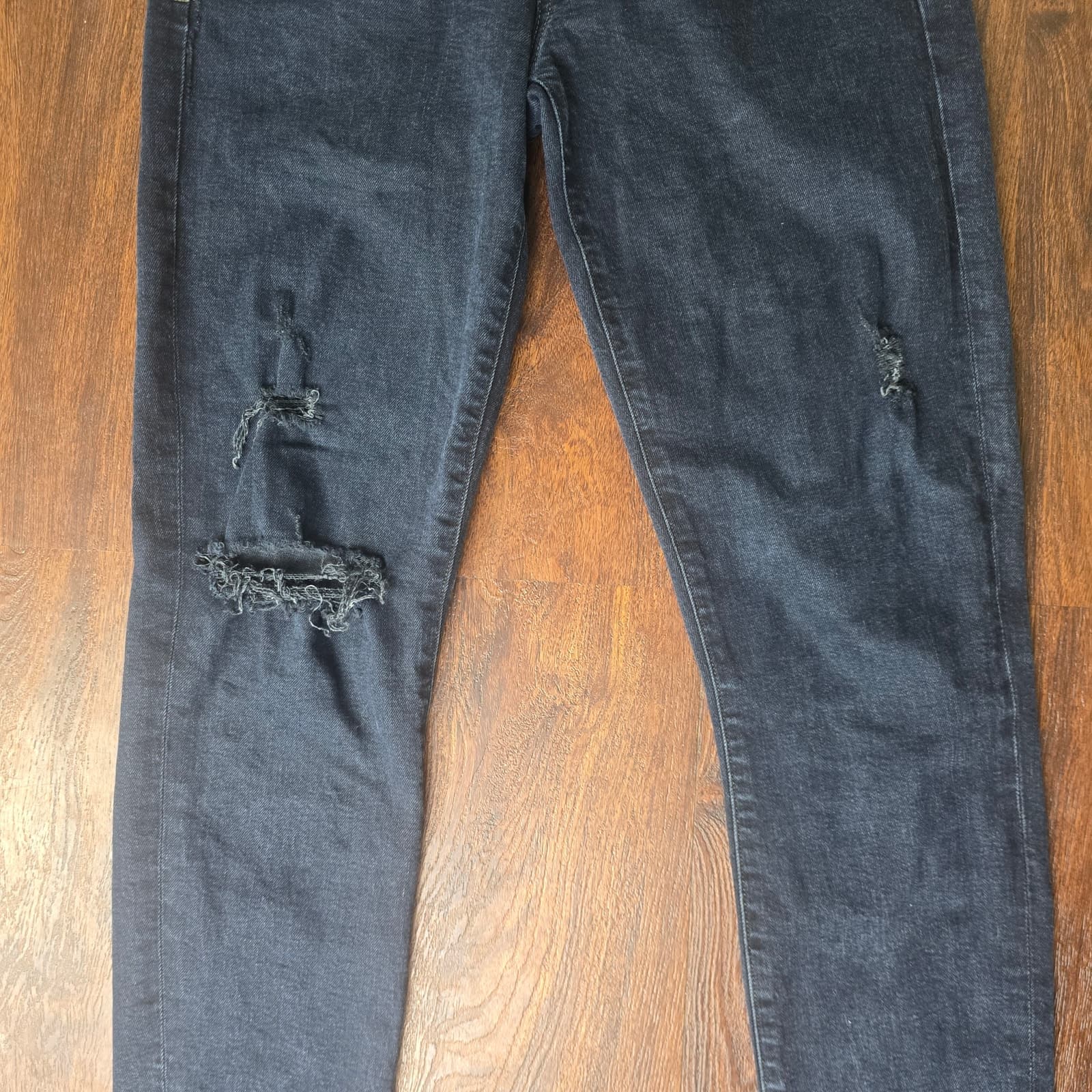 AGOLDE Lara Skinny Jeans Low-Rise Distressed Ankle Length- Black - Size 27 - Thumbnail 7