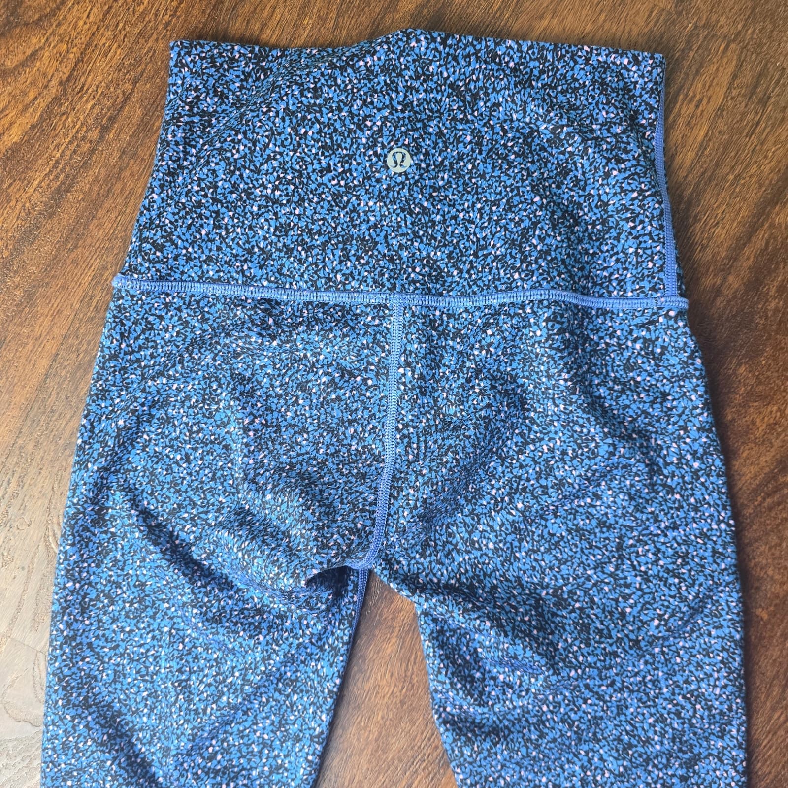 Lululemon Wunder Under Leggings Flashback Static Powder Pink Kayak Blue - Size 4 - Thumbnail 5