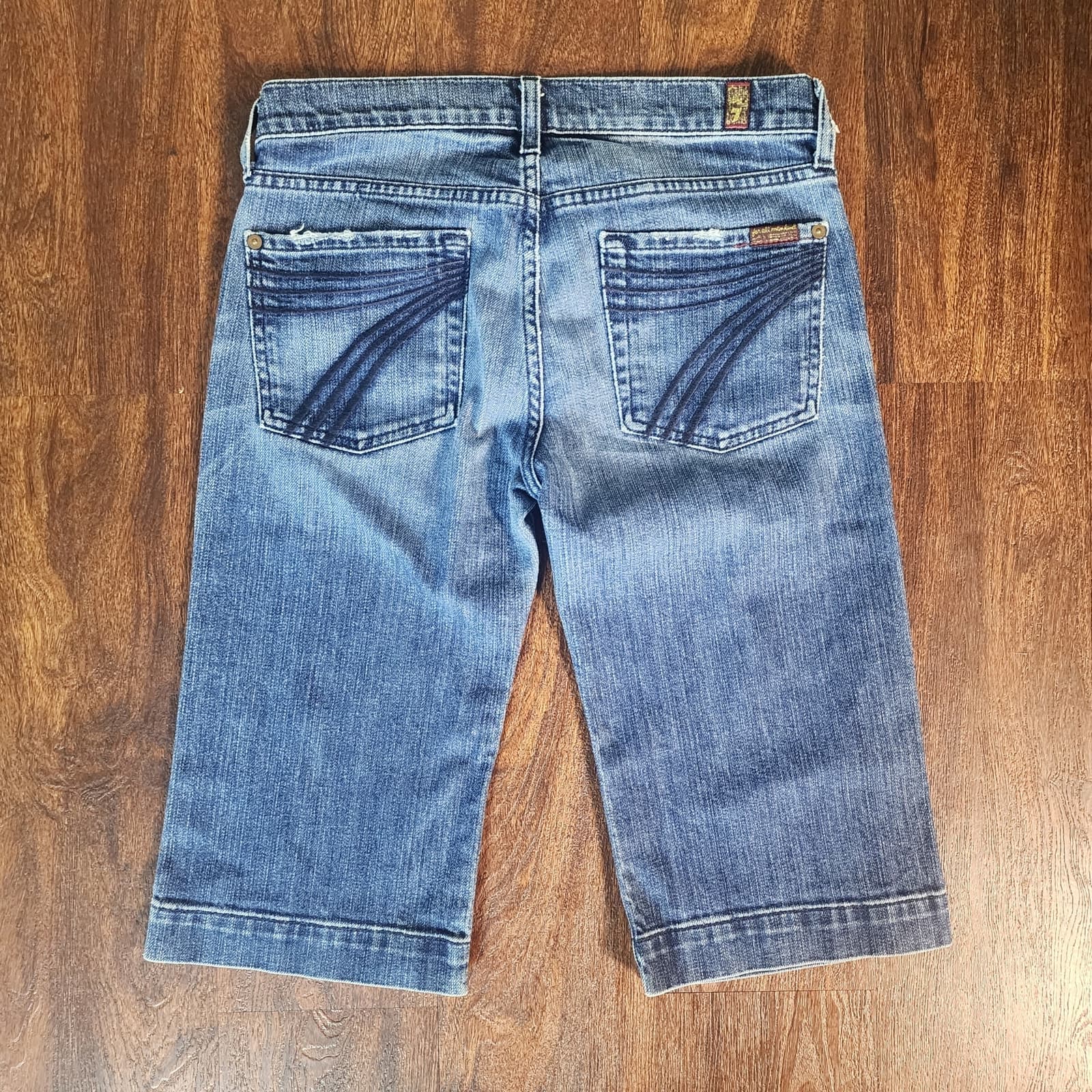 7 For All Mankind Dojo Shorts Bermuda Mid-Rise Jean Shorts, Size 27 - Thumbnail 5