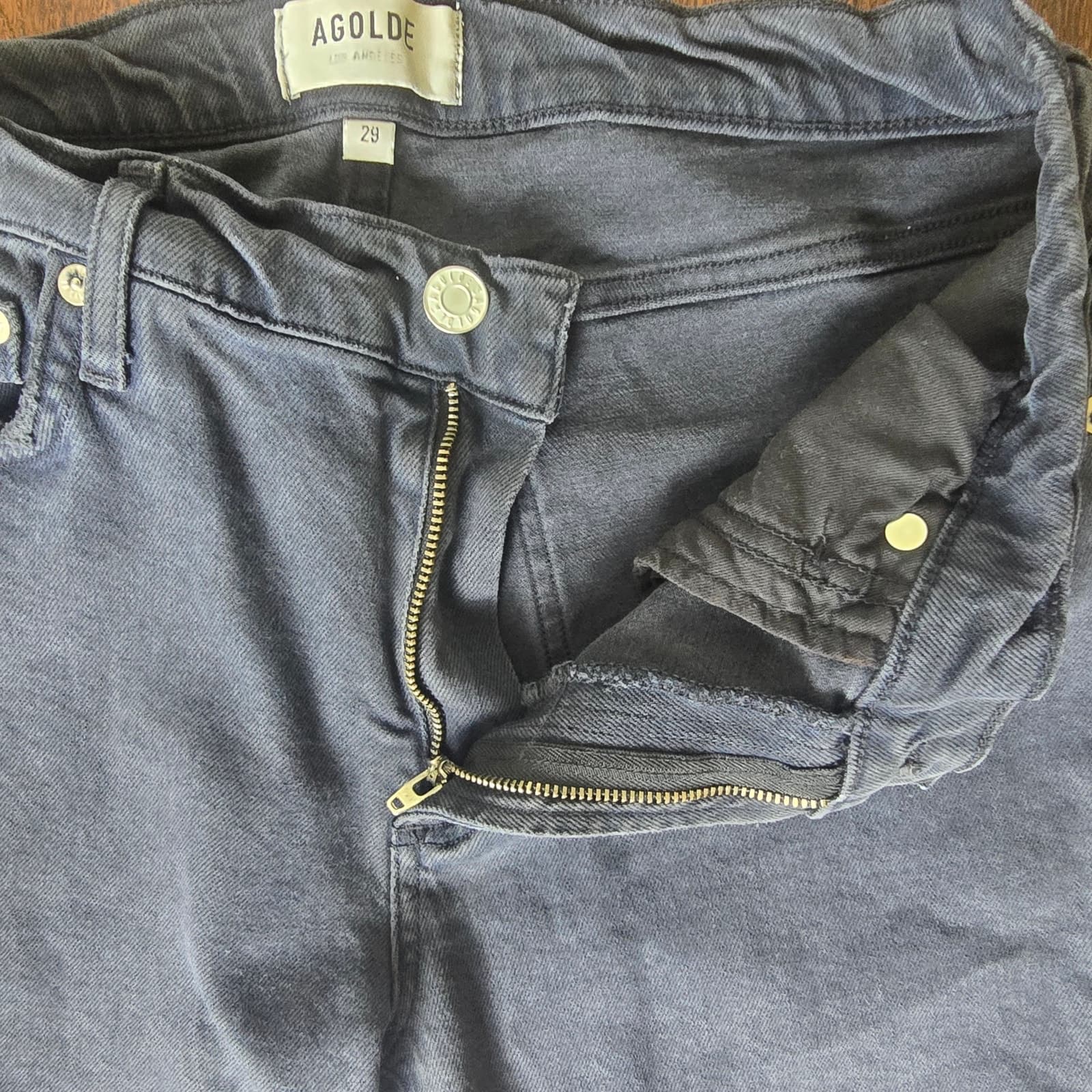 AGOLDE Toni Mid Rise Straight - Feral / Black - Size 29 - Thumbnail 6